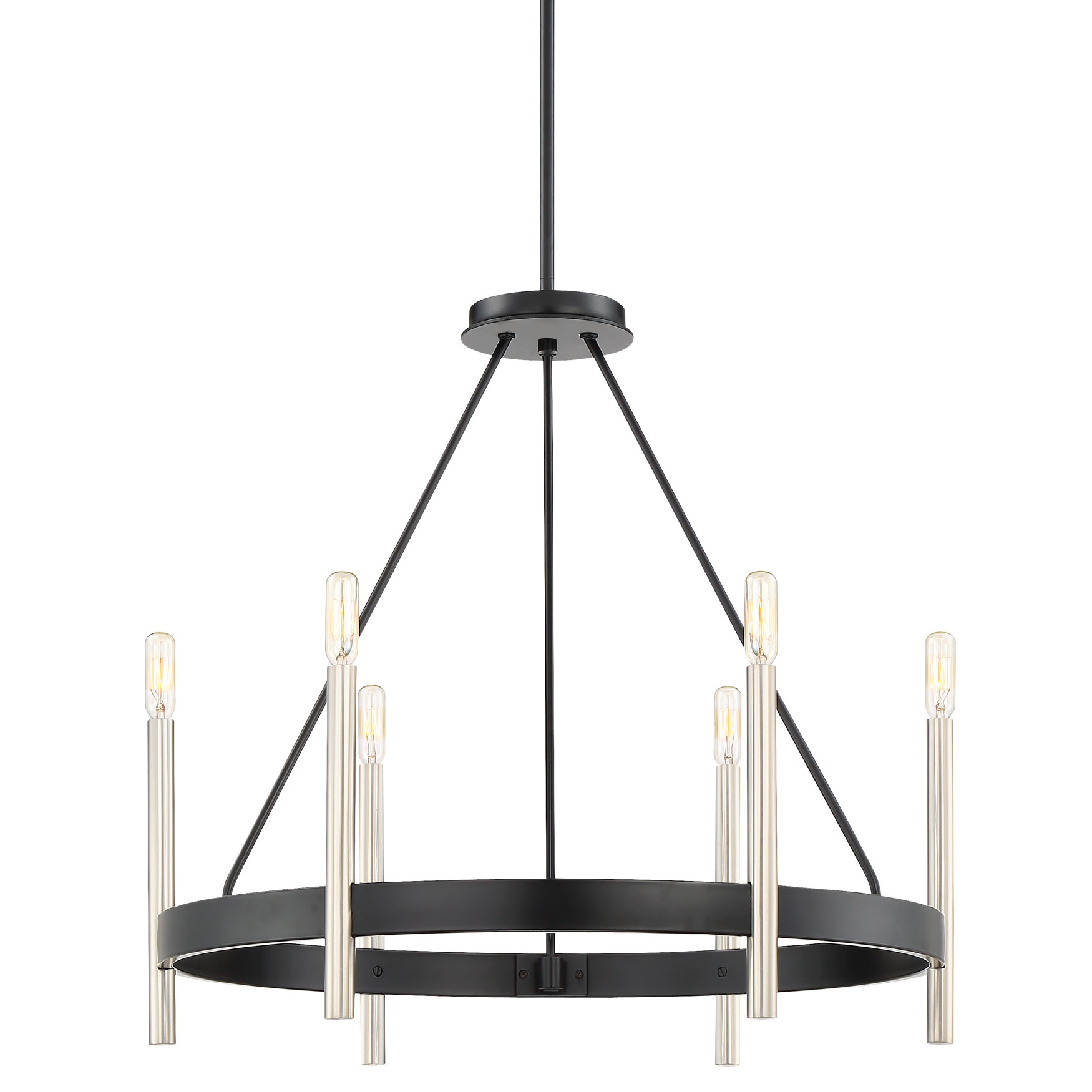 Photos - Chandelier / Lamp Quoizel ATH5006 Anthem 6 Light 24-3/4" Wide Ring Chandelier Mystic Black Indoor Lighting Chandeliers ATH5006K