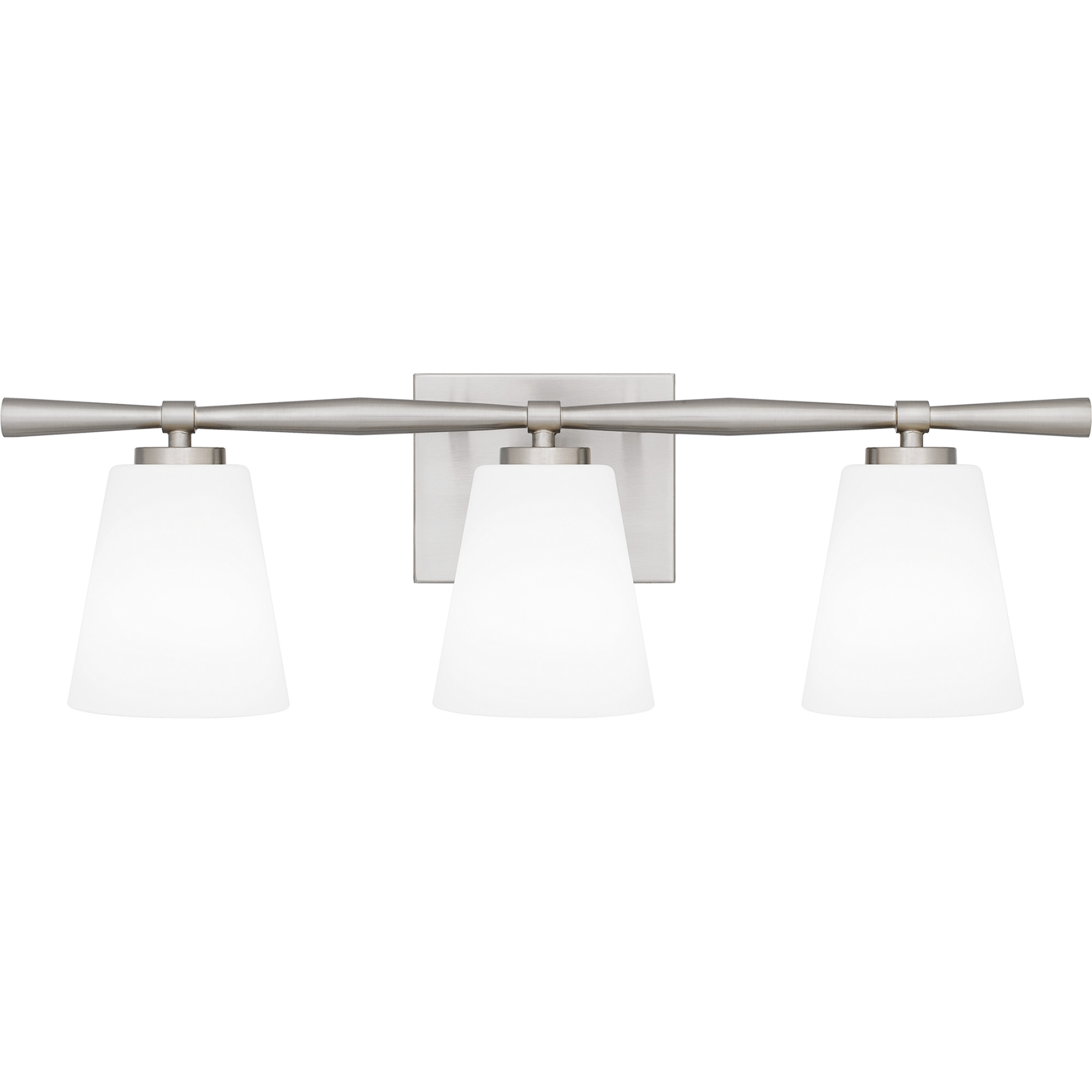 Photos - Chandelier / Lamp Quoizel BID8623 Brindley 3 Light 24" Wide Vanity Light with Frosted Glass Shades Brushed Nickel Indoor Lighting Bathroom Fix 