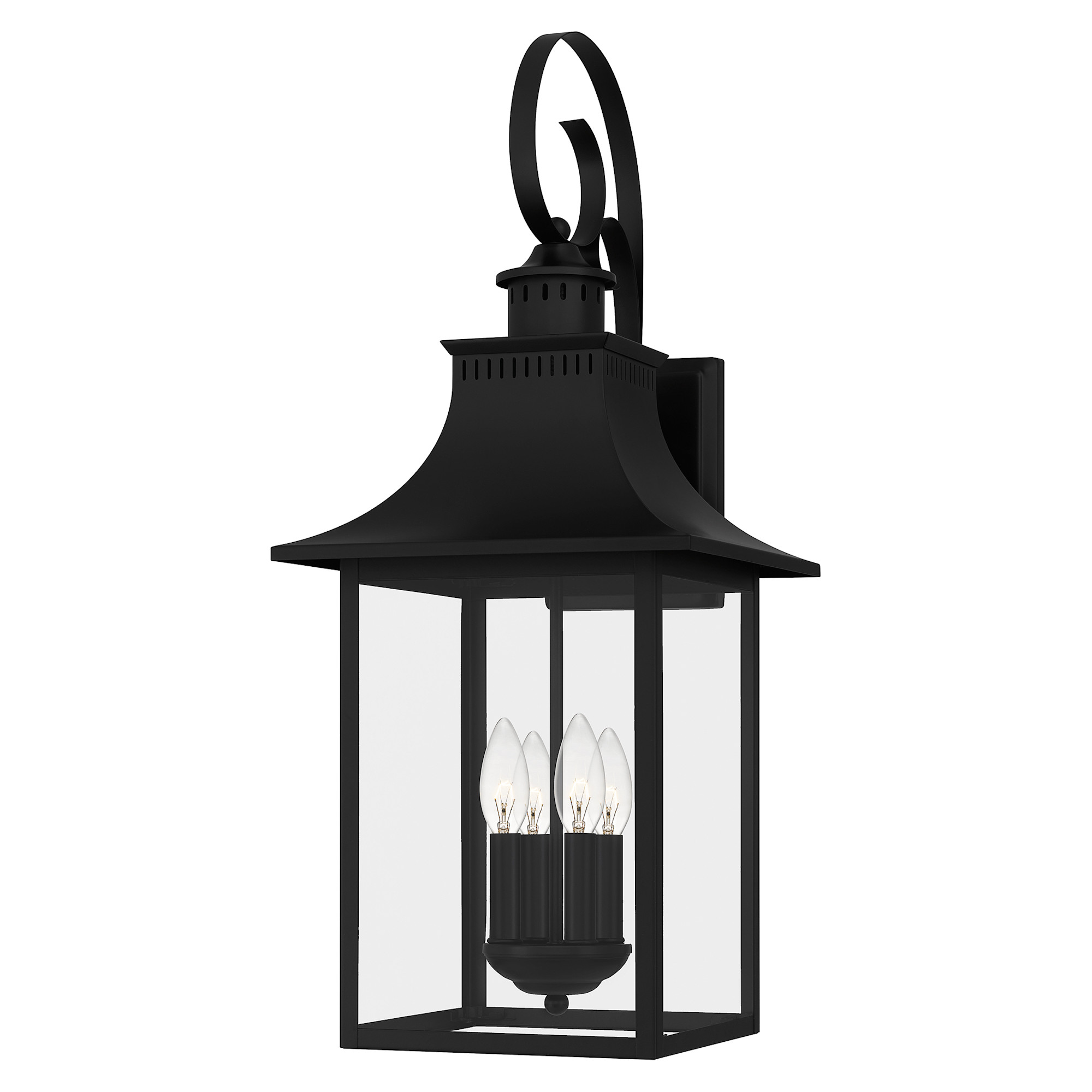 Photos - Floodlight / Street Light Quoizel CCR8412 Chancellor 4 Light 28" Tall Outdoor Wall Sconce Mystic Black Outdoor Lighting Wall Sconces CCR8412K 