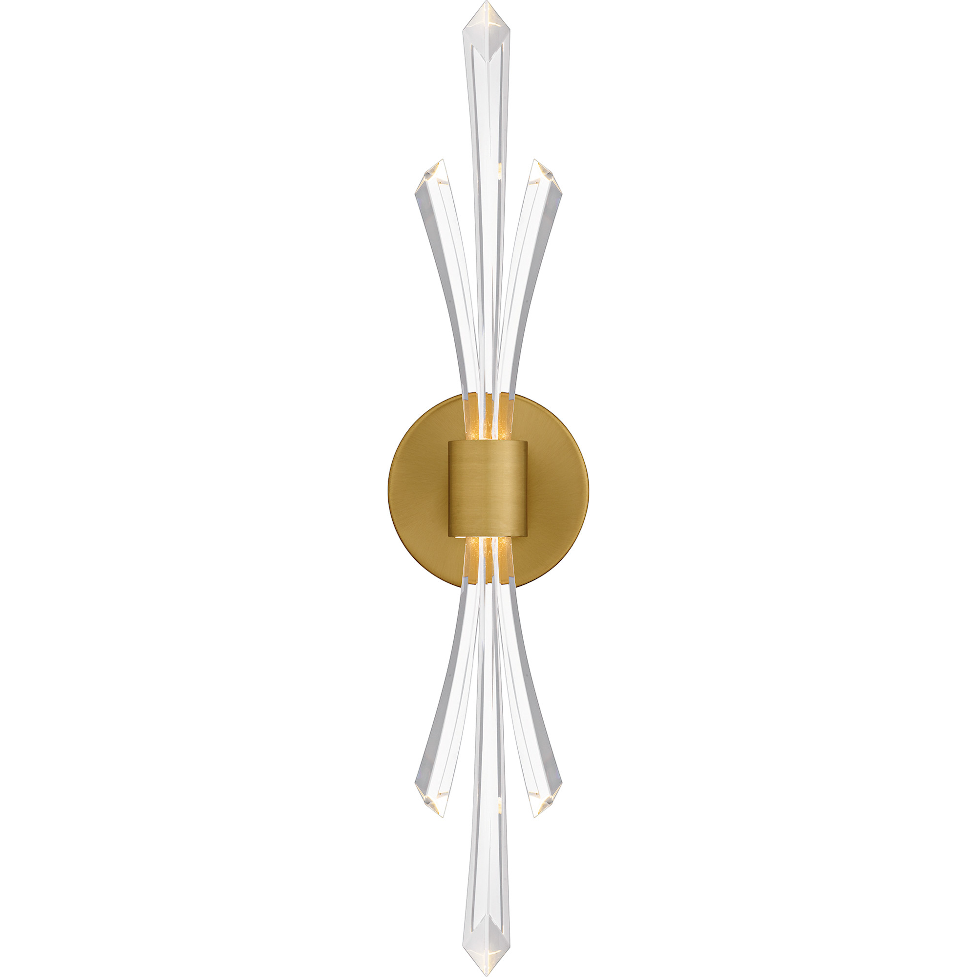 Photos - Chandelier / Lamp Quoizel CCY8805 Cecily 23" Tall LED Crystal Wall Sconce Brushed Gold Indoor Lighting Wall Sconces CCY8805BRG