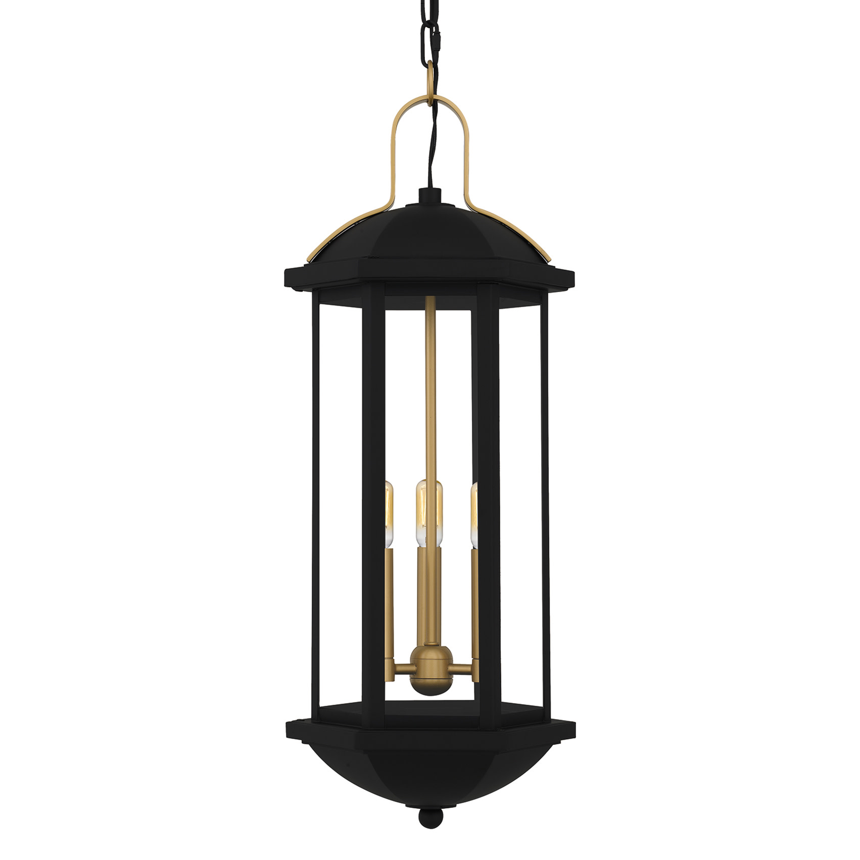 Photos - Chandelier / Lamp Quoizel CFD1510 Crestfield 3 Light 10" Wide Mini Pendant with Clear Glass Shade Matte Black Indoor Lighting Pendants CFD1510