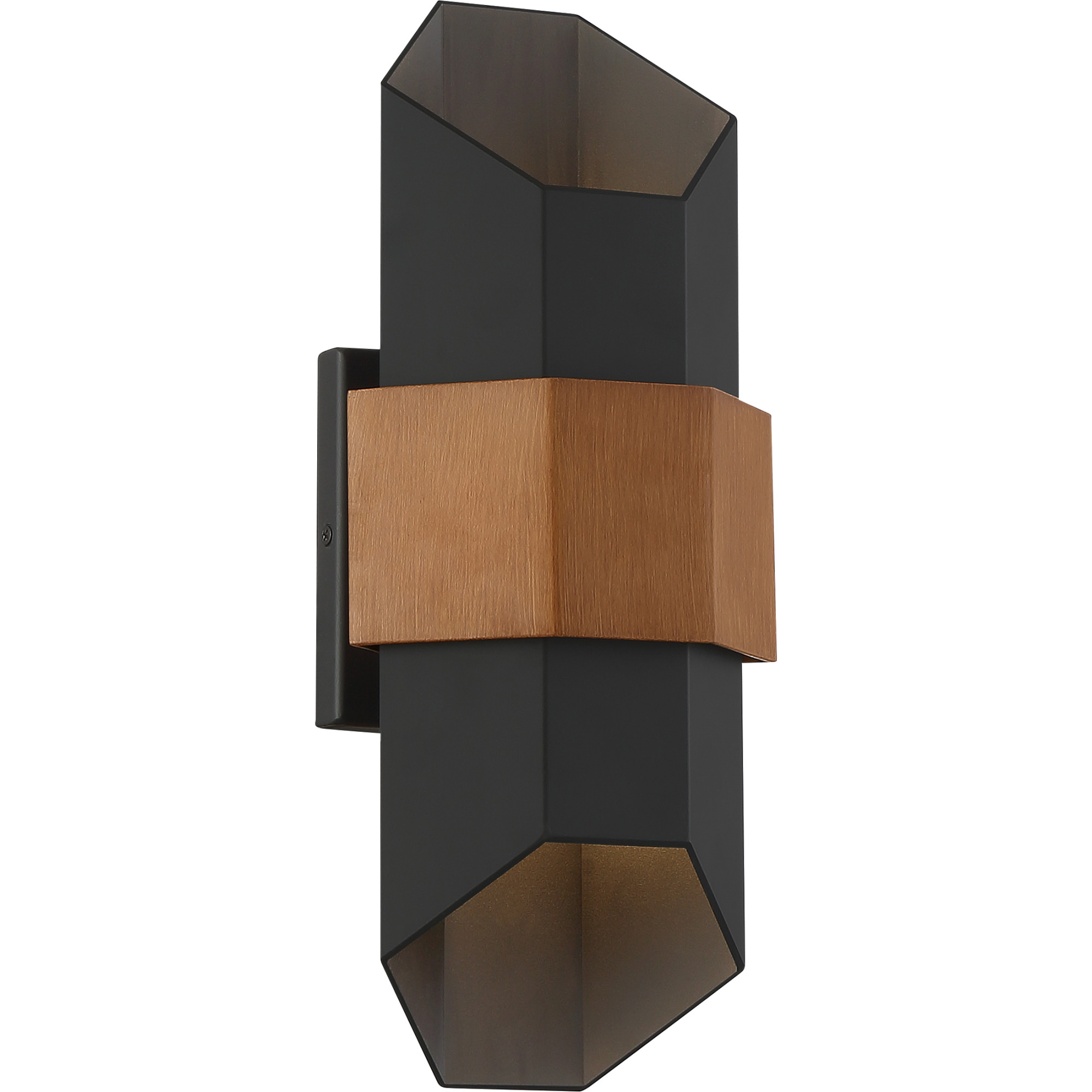 Photos - Floodlight / Street Light Quoizel CHS8307 Chasm 15" Tall LED Outdoor Wall Sconce Matte Black Outdoor Lighting Wall Sconces CHS8307MBK 