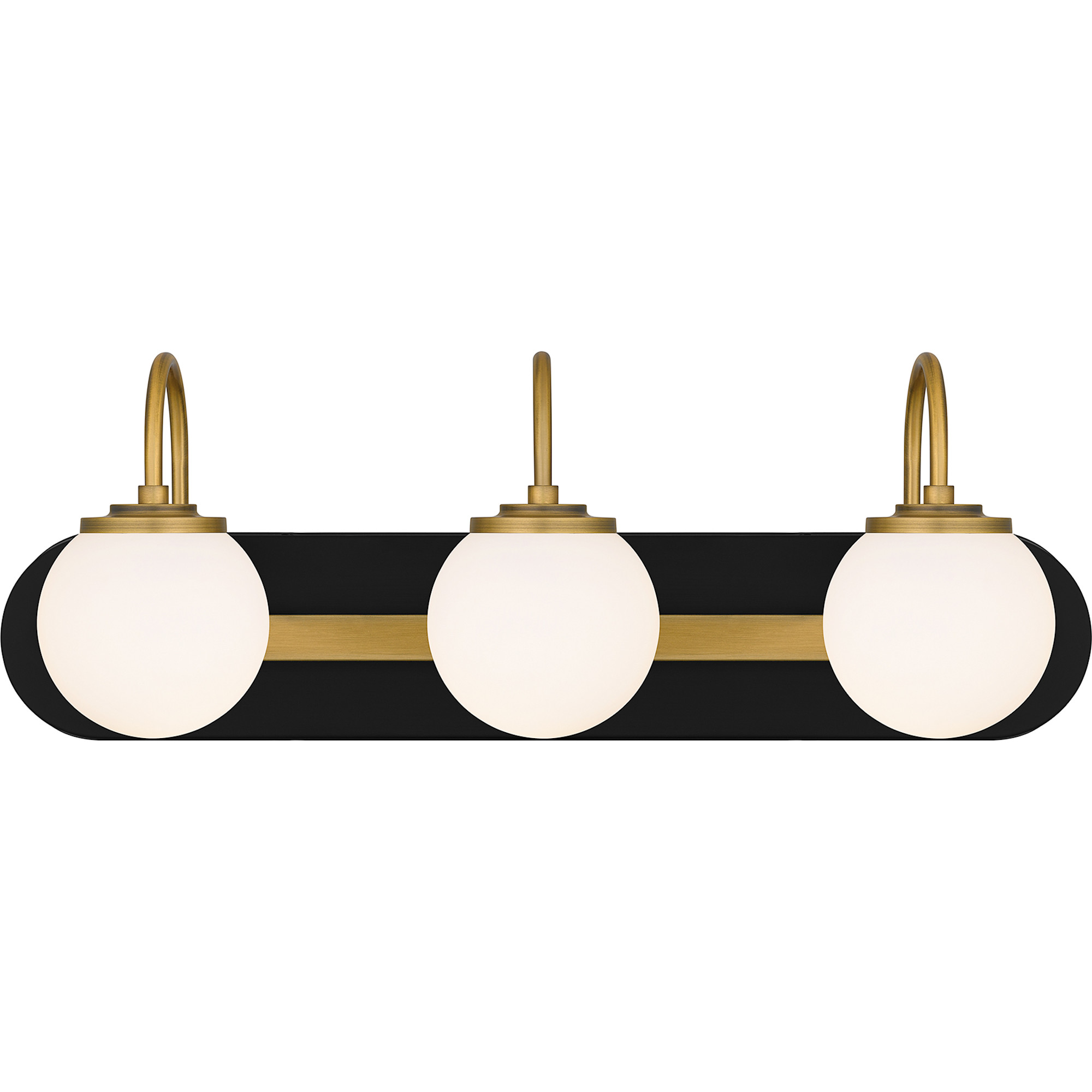 Photos - Chandelier / Lamp Quoizel DES8624 Desmond 3 Light 24" Wide Vanity Light Matte Black Indoor Lighting Bathroom Fixtures Vanity Light DES8624MBK 