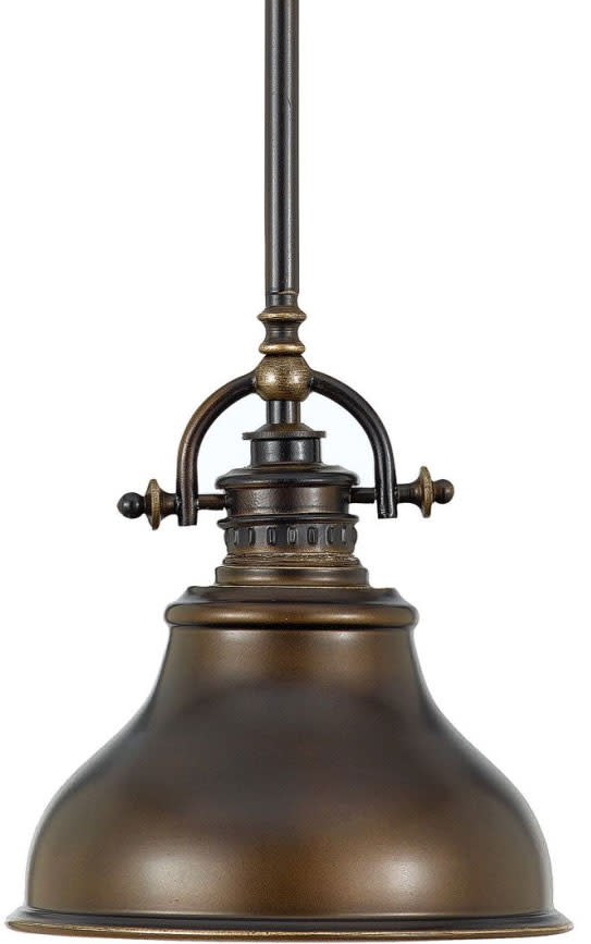 Photos - Chandelier / Lamp Quoizel ER1508 Emery Single Light 8" Wide Mini Pendant with Metal Warehouse Shade Palladian Bronze Indoor Lighting Pendants 