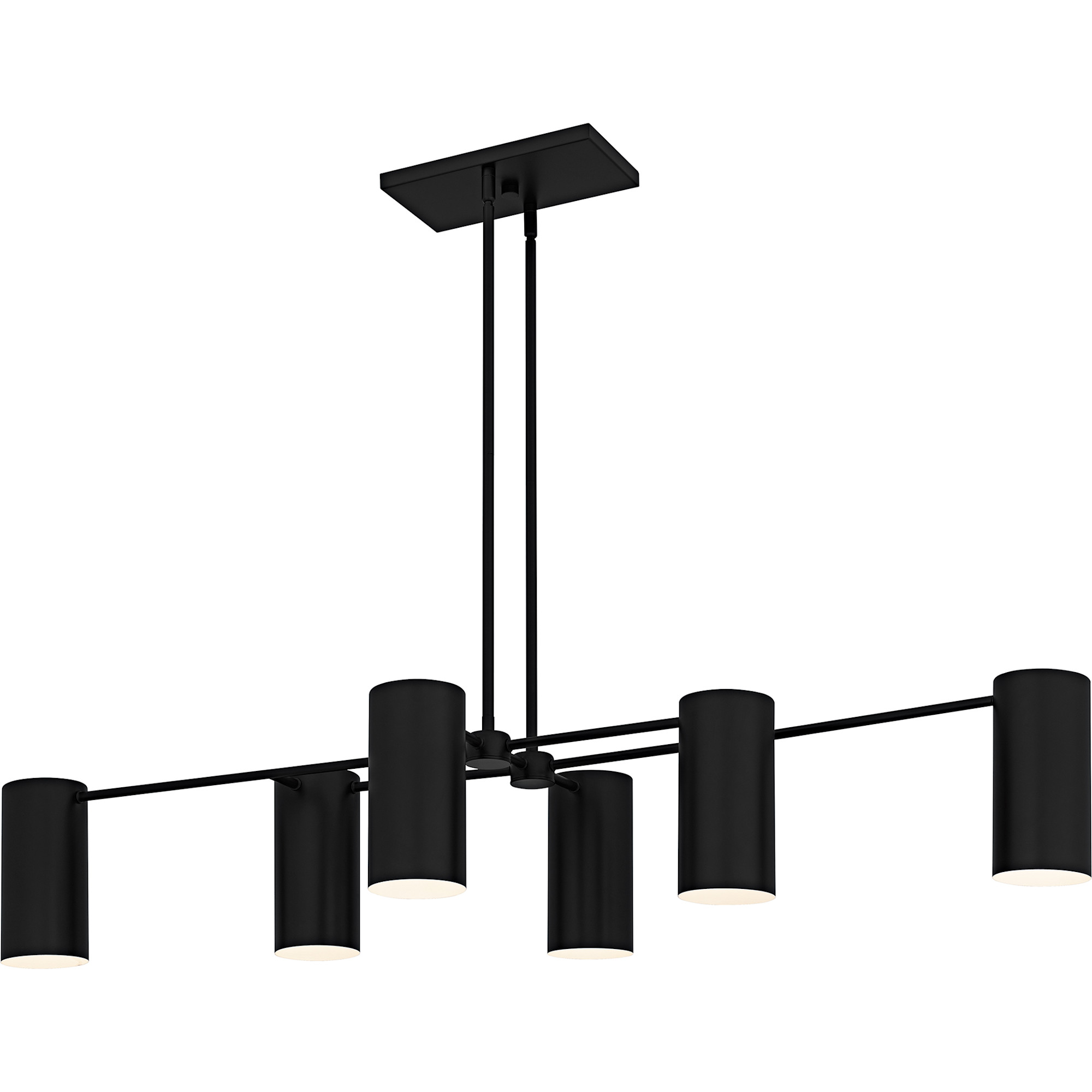 Photos - Chandelier / Lamp Quoizel FLD650 Foreland 6 Light 50" Wide Linear Chandelier Matte Black Indoor Lighting Chandeliers FLD650MBK 