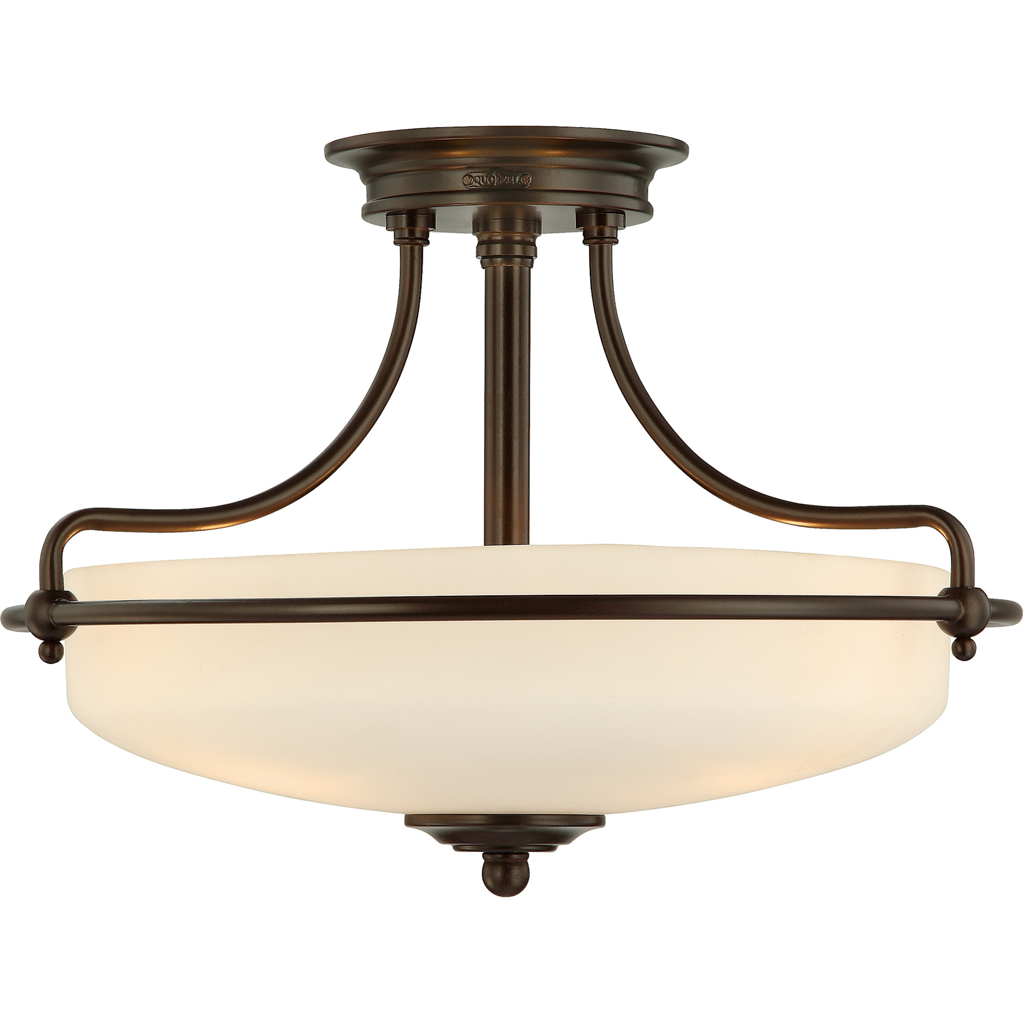 Photos - Chandelier / Lamp Quoizel GF1717 Griffin 3 Light 17" Wide Semi-Flush Mount Ceiling Fixture Palladian Bronze Indoor Lighting Ceiling Fixtures S 