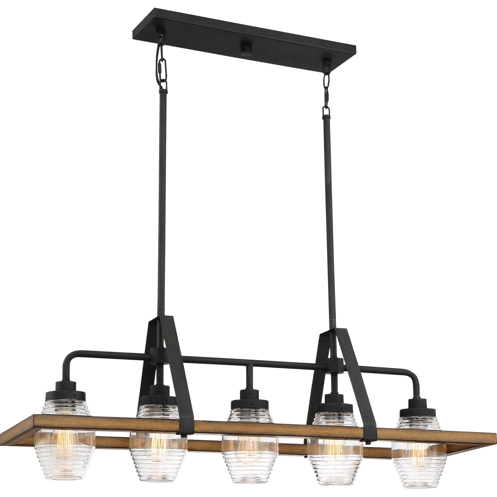 Photos - Chandelier / Lamp Quoizel GUI540 Guilford 5 Light 40" Wide Linear Chandelier Grey Ash Indoor Lighting Chandeliers GUI540GK 