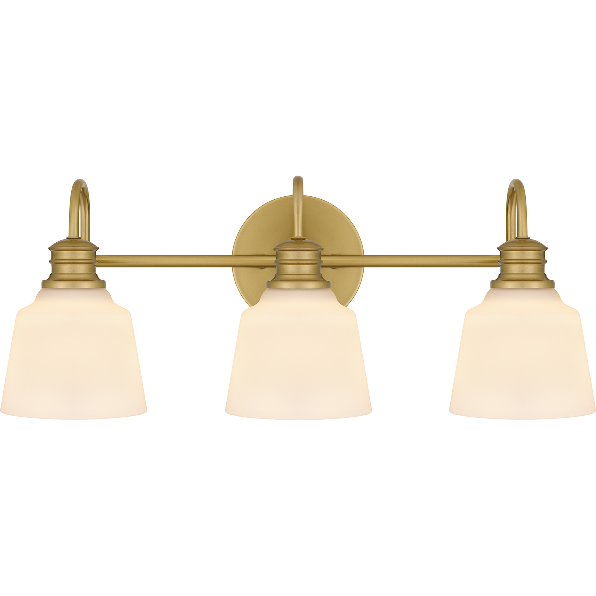 Photos - Chandelier / Lamp Quoizel HIN8622 Hinton 3 Light 22" Wide Bathroom Vanity Light with Etched Opal Shades Aged Brass Indoor Lighting Bathroom Fi 