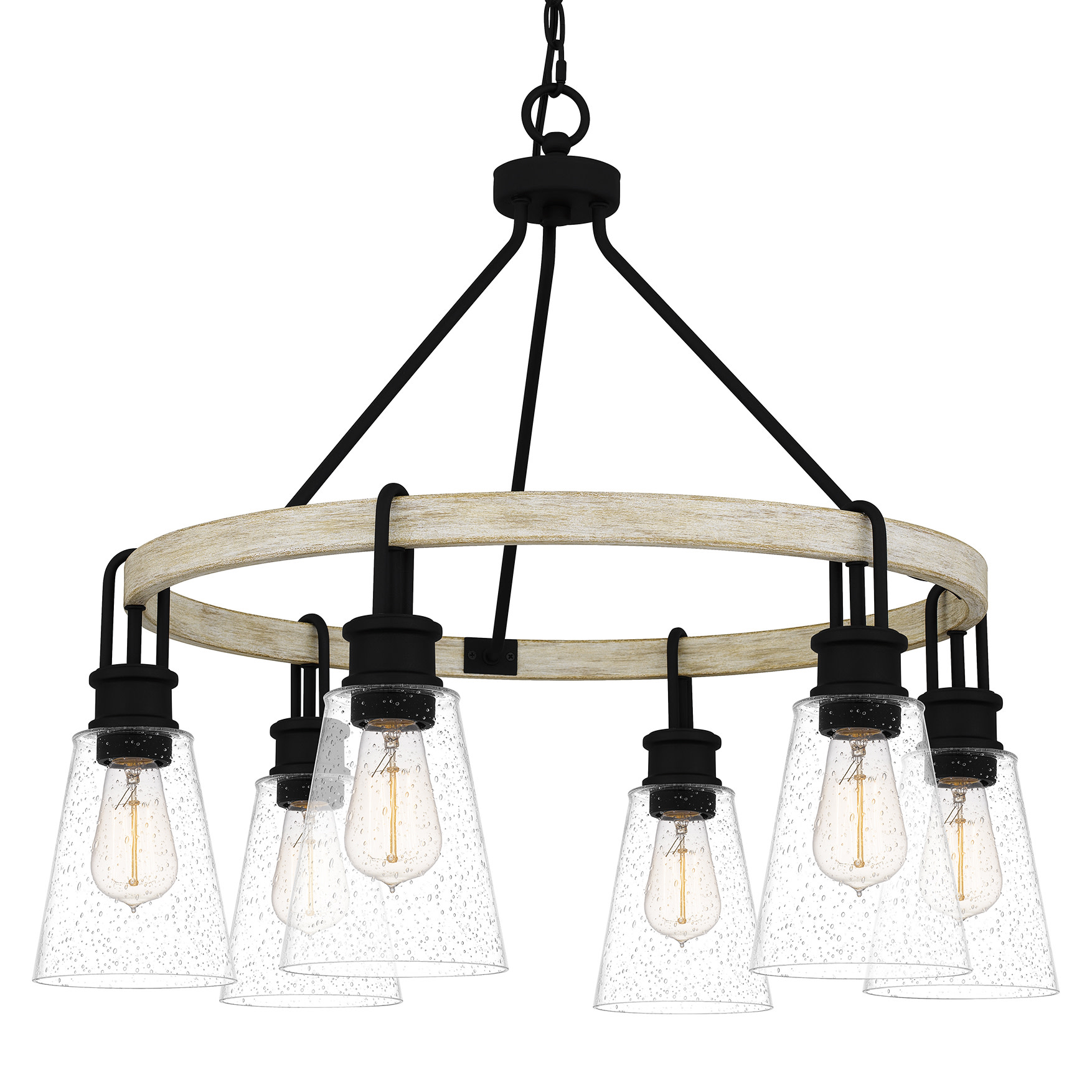 Photos - Chandelier / Lamp Quoizel KGB5029 Kingsbridge 6 Light 28" Wide Chandelier Earth Black Indoor Lighting Chandeliers KGB5029EK 