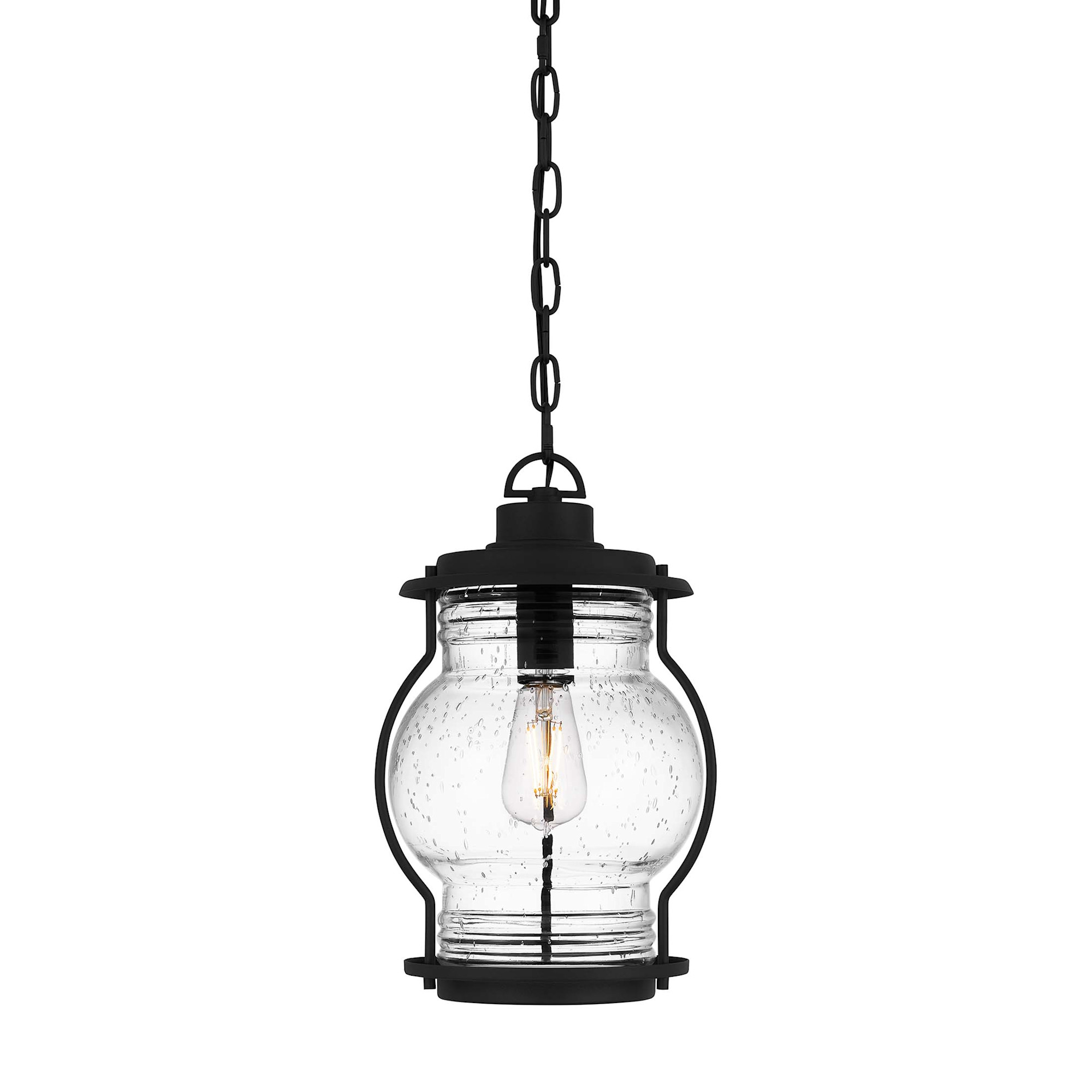 Photos - Floodlight / Street Light Quoizel LHR1909 Luther 9" Wide Outdoor Mini Pendant Earth Black Outdoor Lighting Pendants LHR1909EK