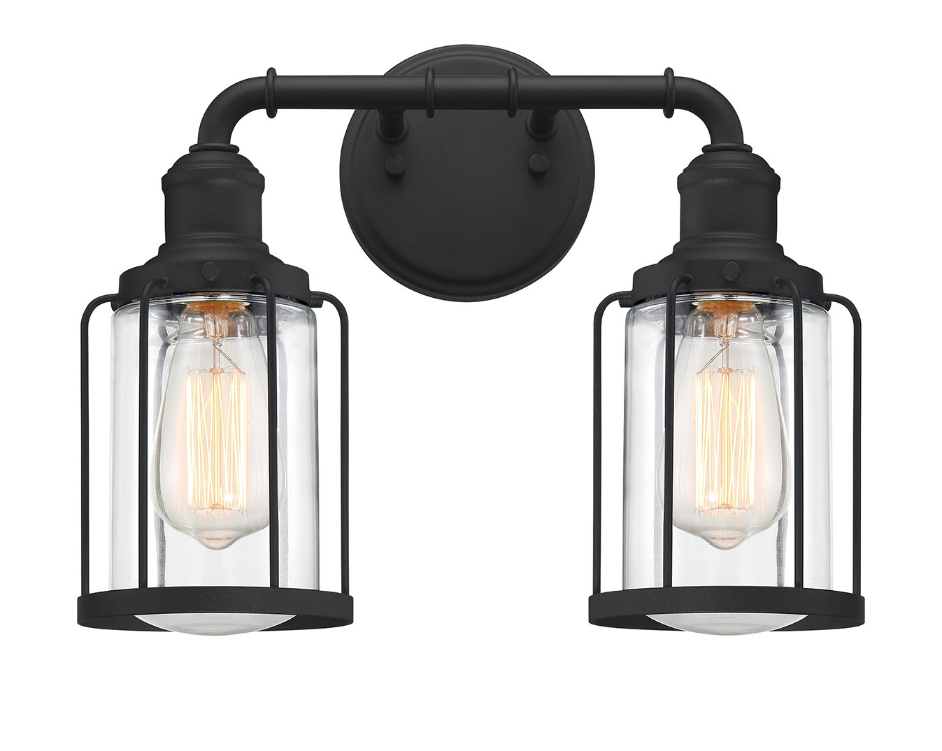 Photos - Chandelier / Lamp Quoizel LUD8615 2 Light 15" Wide Vanity Light Earth Black Indoor Lighting Bathroom Fixtures Vanity Light LUD8615EK 