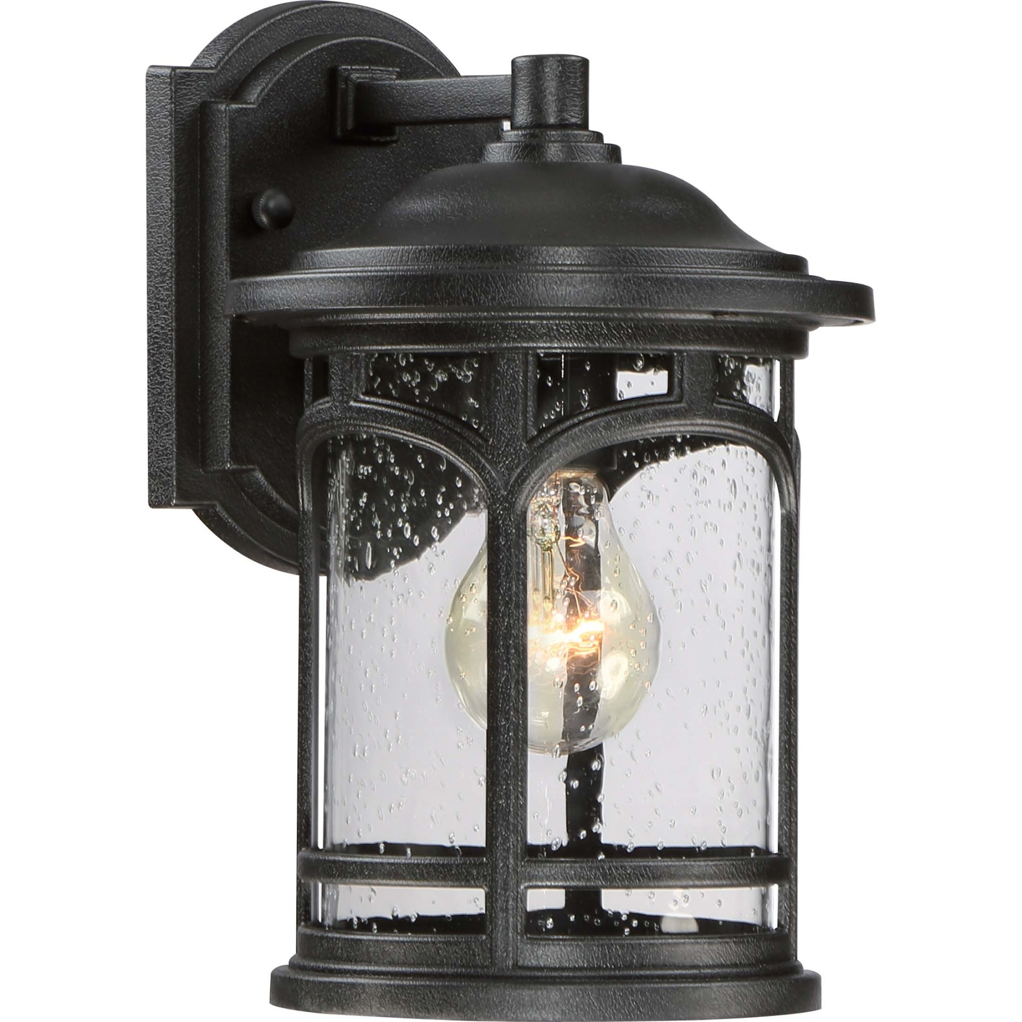 Photos - Floodlight / Street Light Quoizel MBH8407 Marblehead Single Light 11" Tall Outdoor Wall Sconce with a Glass Shade Mystic Black Outdoor Lighting Wall S 