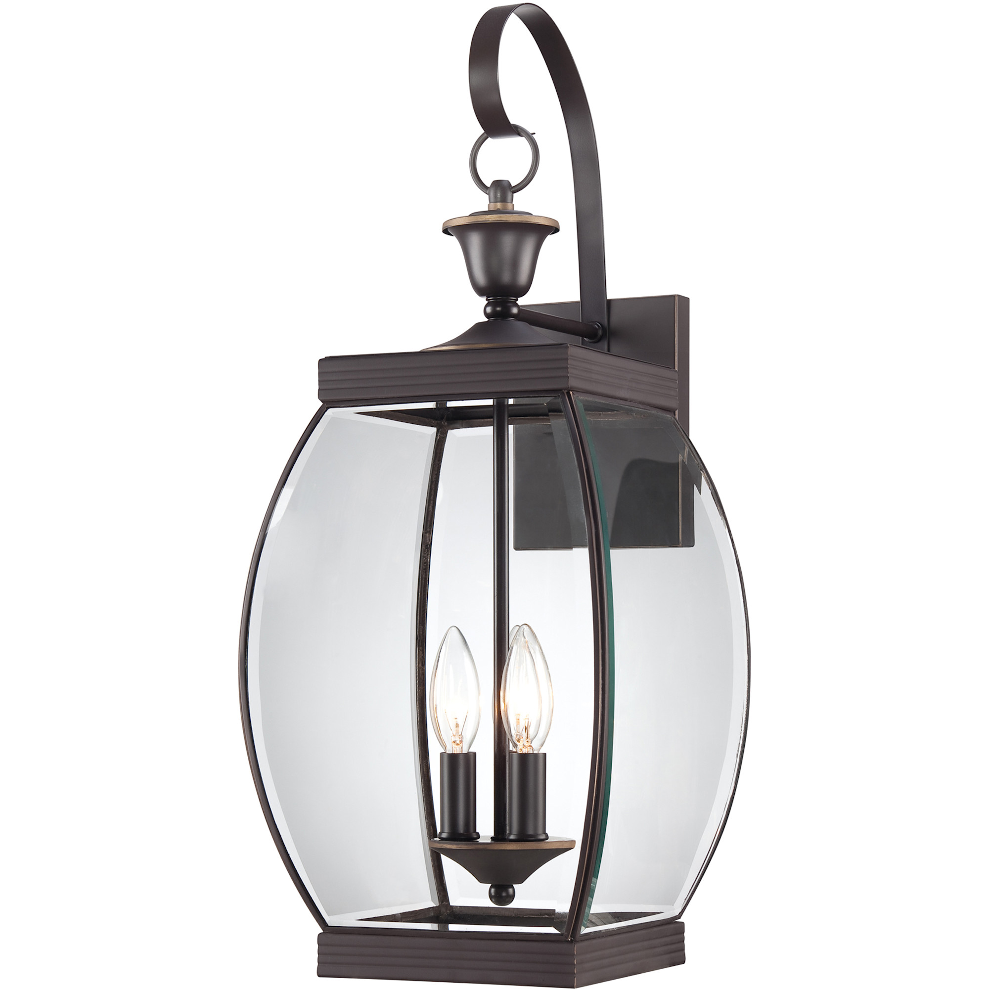Photos - Floodlight / Street Light Quoizel OAS8409 Oasis 3 Light 23" Tall Outdoor Wall Sconce with Clear Glass Medici Bronze Outdoor Lighting Wall Sconces Outd 