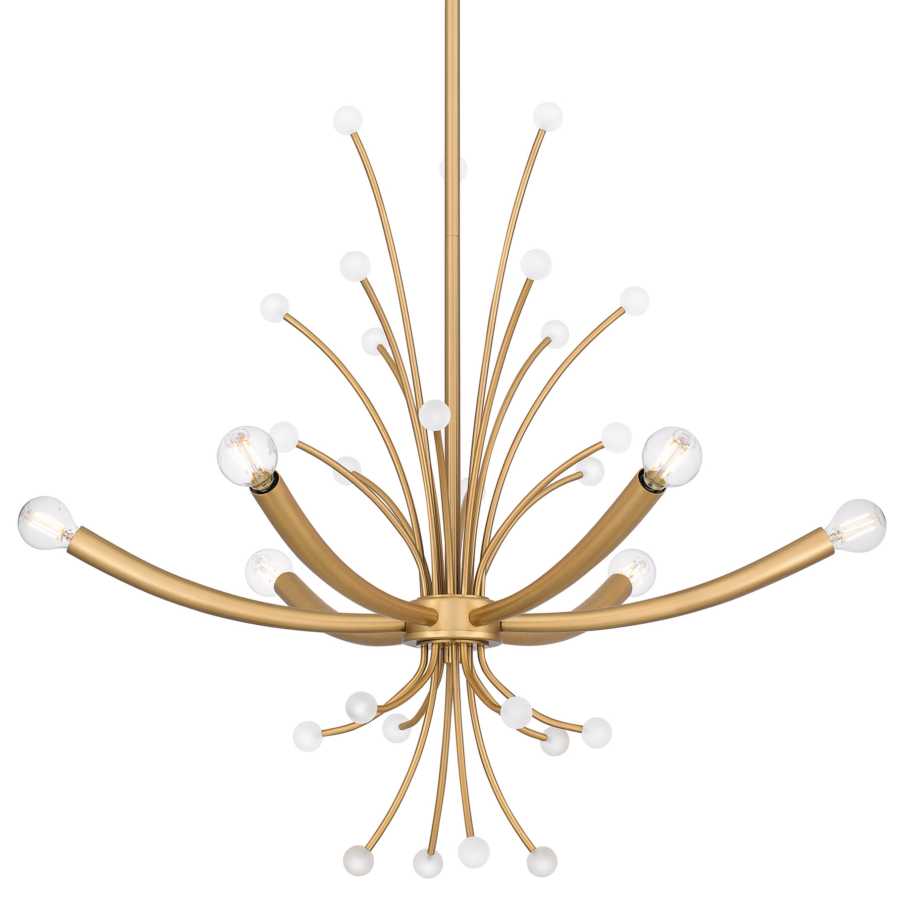 Photos - Chandelier / Lamp Quoizel PCKIE5029 Kiera 6 Light 29" Wide Sputnik Chandelier Brushed Weathered Brass Indoor Lighting Chandeliers PCKIE5029BWS
