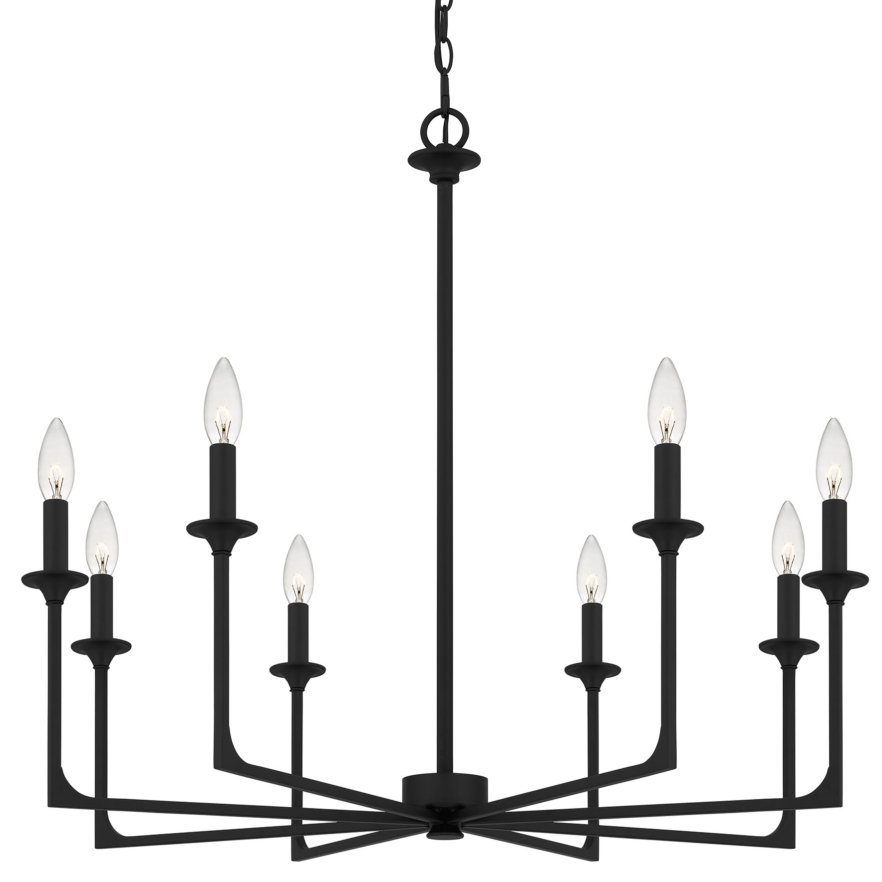 Photos - Chandelier / Lamp Quoizel PRC5032 Prescott 8 Light 32" Wide Taper Candle Style Chandelier Matte Black Indoor Lighting Chandeliers PRC5032MBK 