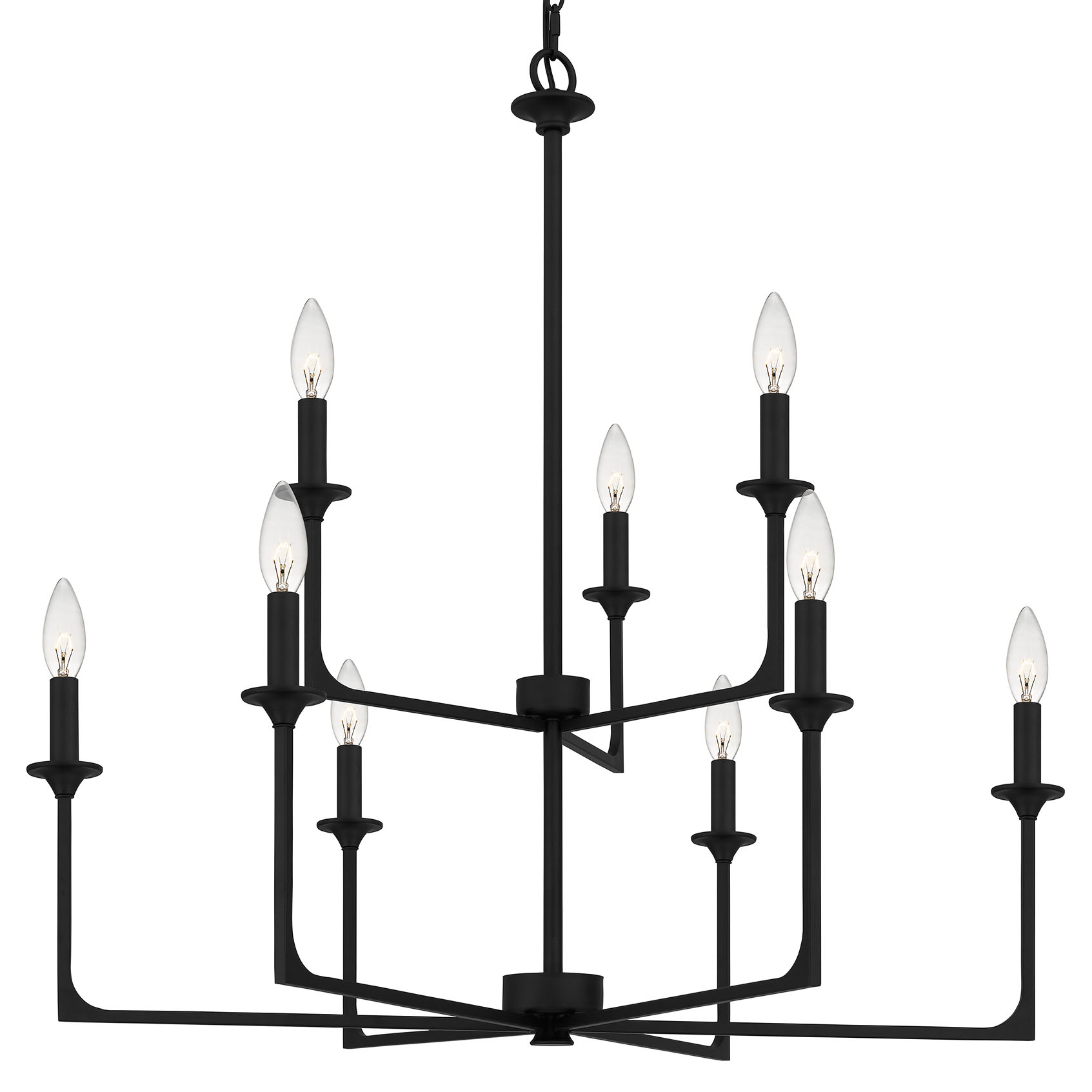 Photos - Chandelier / Lamp Quoizel PRC5232 Prescott 9 Light 32" Wide Taper Candle Style Chandelier Matte Black Indoor Lighting Chandeliers PRC5232MBK 