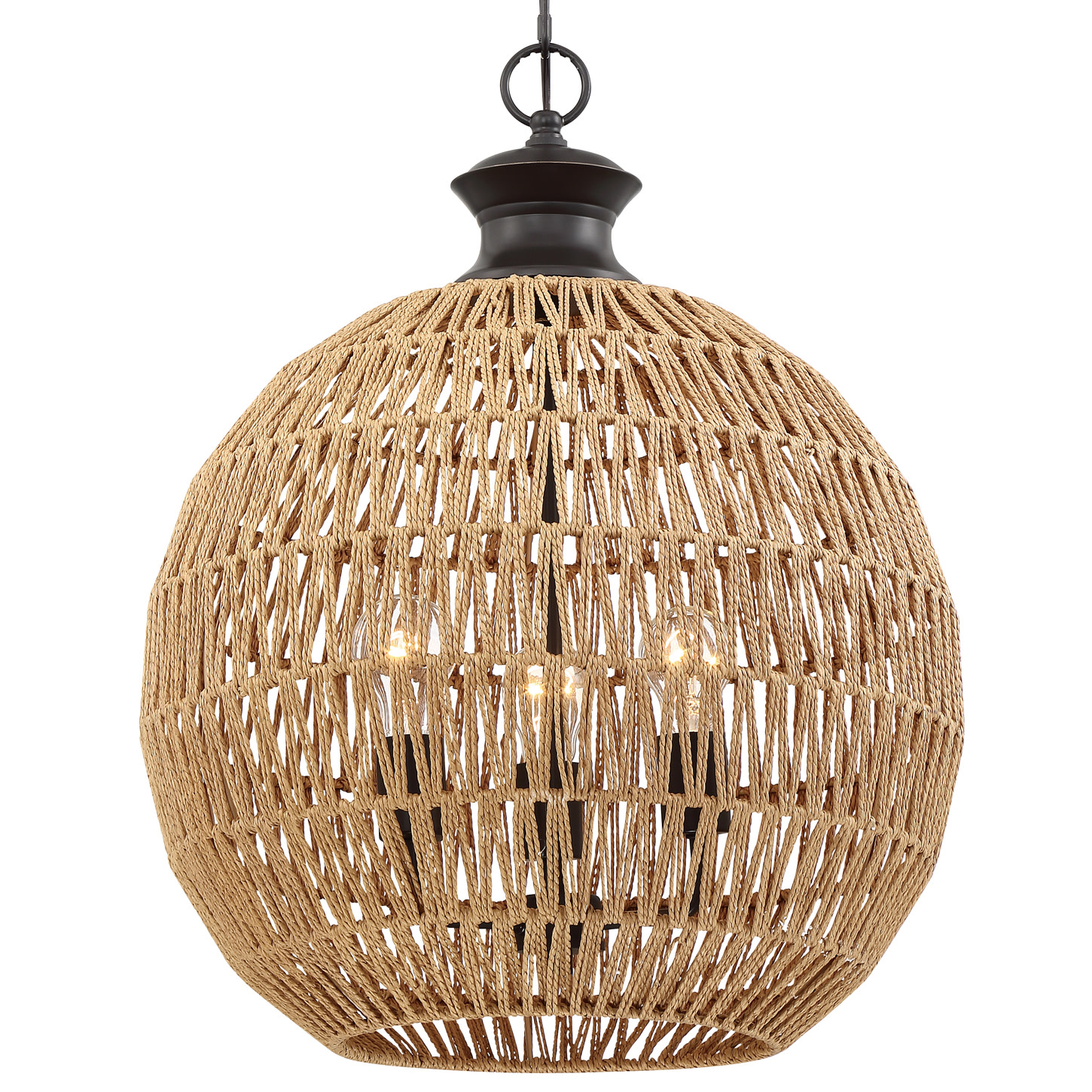 Photos - Chandelier / Lamp Quoizel QF4034 Casablanca 3 Light 18" Wide Cage Pendant Palladian Bronze Indoor Lighting Pendants QF4034PN