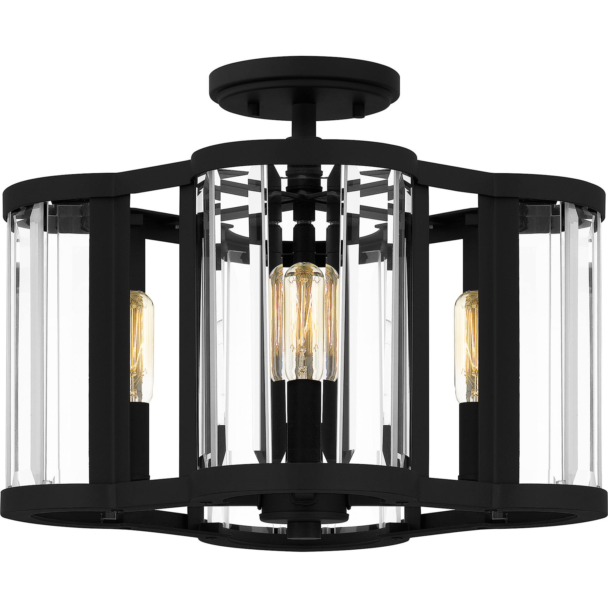 Photos - Chandelier / Lamp Quoizel QSF6193 Renee 4 Light 15" Wide Semi-flush Ceiling Fixture Matte Black Indoor Lighting Ceiling Fixtures Semi-Flush QS