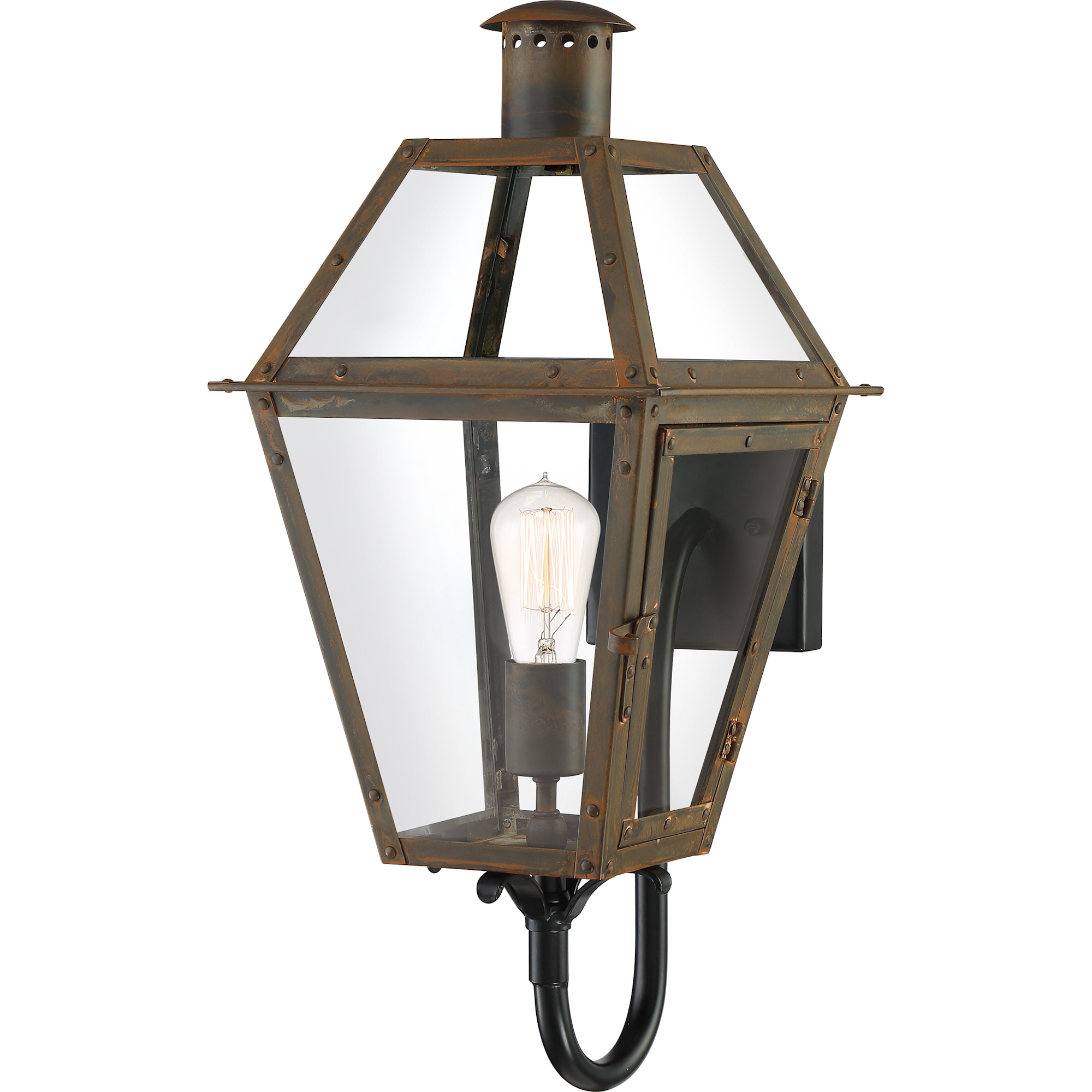 Photos - Floodlight / Street Light Quoizel RO8410 Rue De Royal 21" Tall Outdoor Wall Sconce with Clear Glass Shade Industrial Bronze Outdoor Lighting Wall Scon 