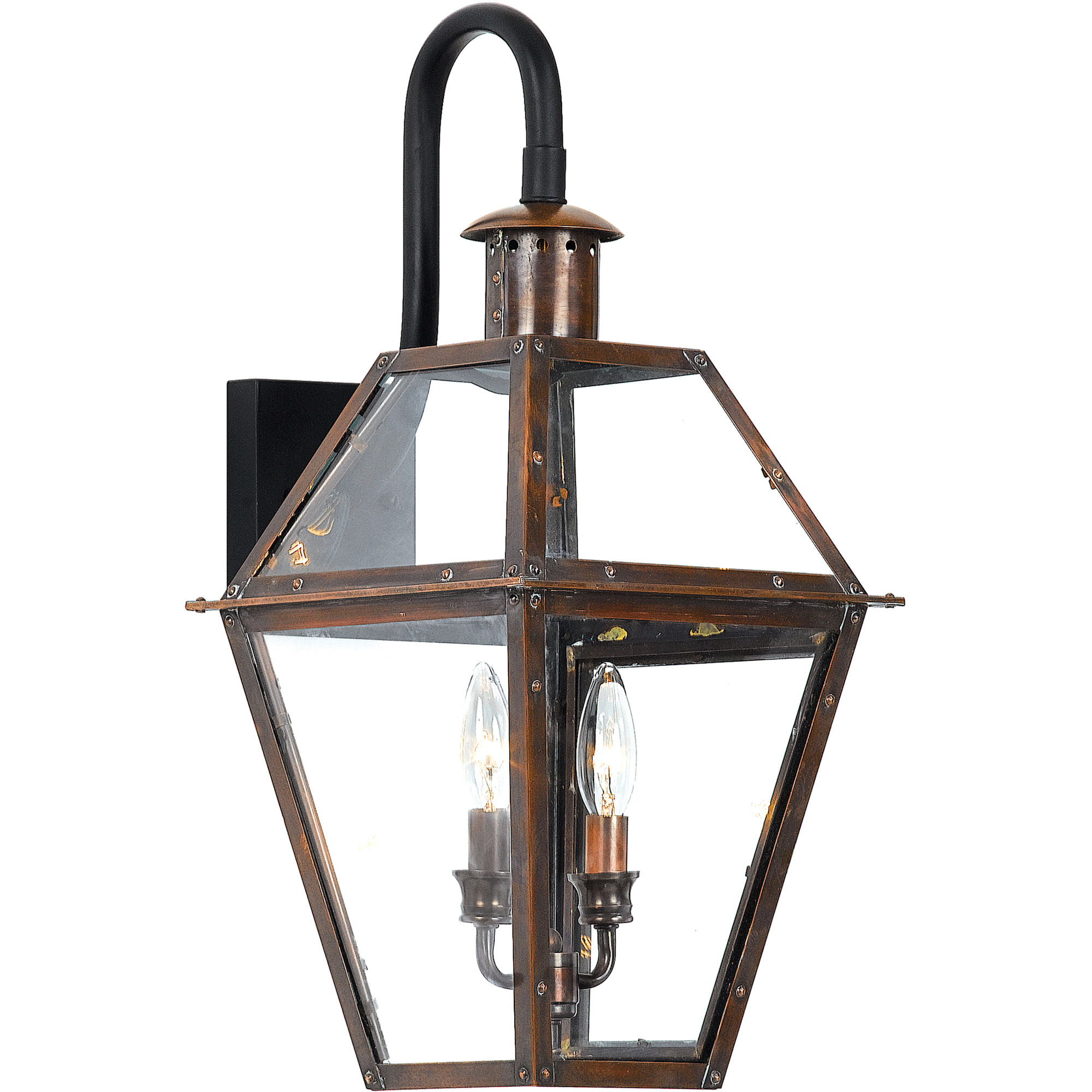 Photos - Floodlight / Street Light Quoizel RO8411 Rue De Royal 2 Light 23" Tall Outdoor Wall Sconce Aged Copper Outdoor Lighting Wall Sconces RO8411AC 