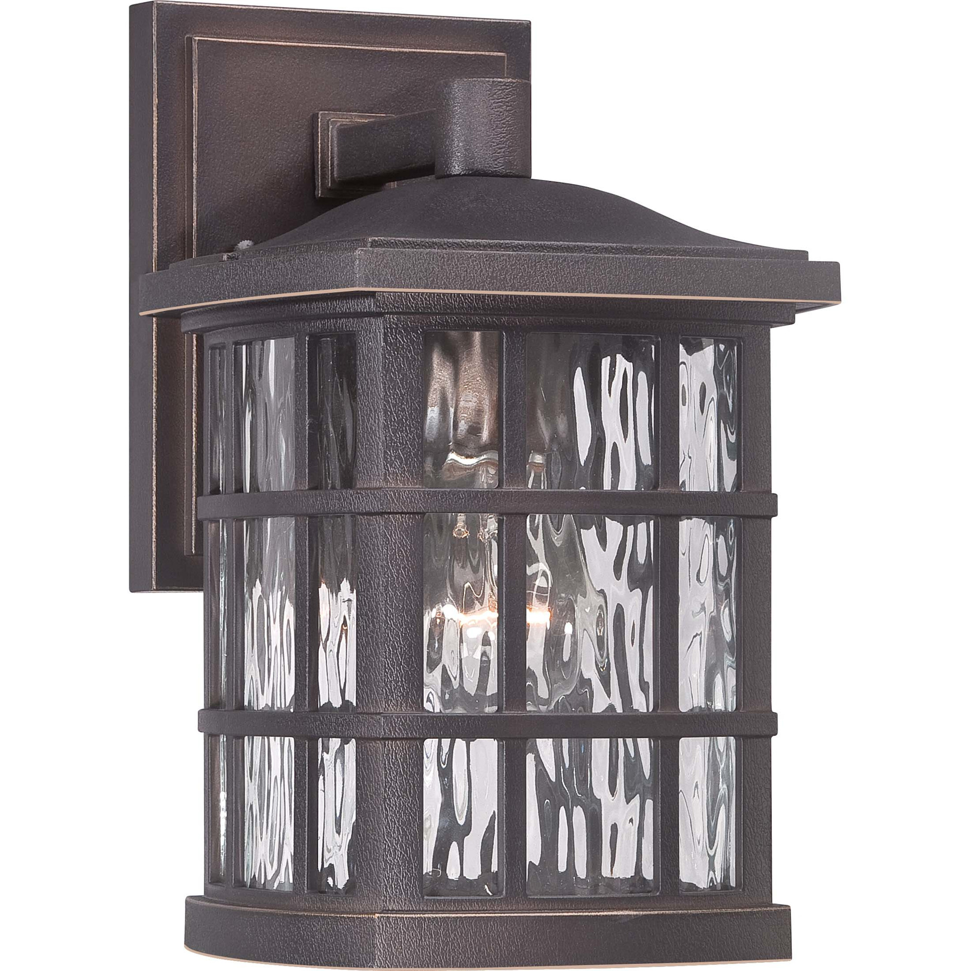 Photos - Floodlight / Street Light Quoizel SNN8406 Stonington 1 Light 11" Tall Outdoor Wall Sconce with Clear Water Glass Palladian Bronze Outdoor Lighting Wal 