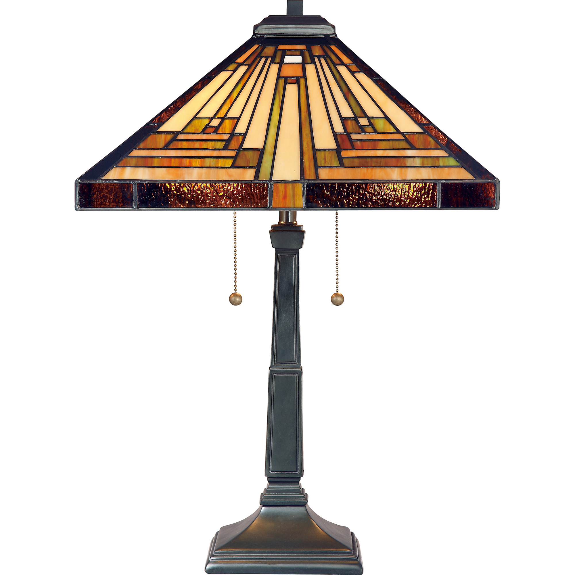 Photos - Desk Lamp Quoizel TF885T Stephen 2 Light 23" Tall Tiffany Table Lamp with Pull Chain Vintage Bronze Lamps Table Lamps 