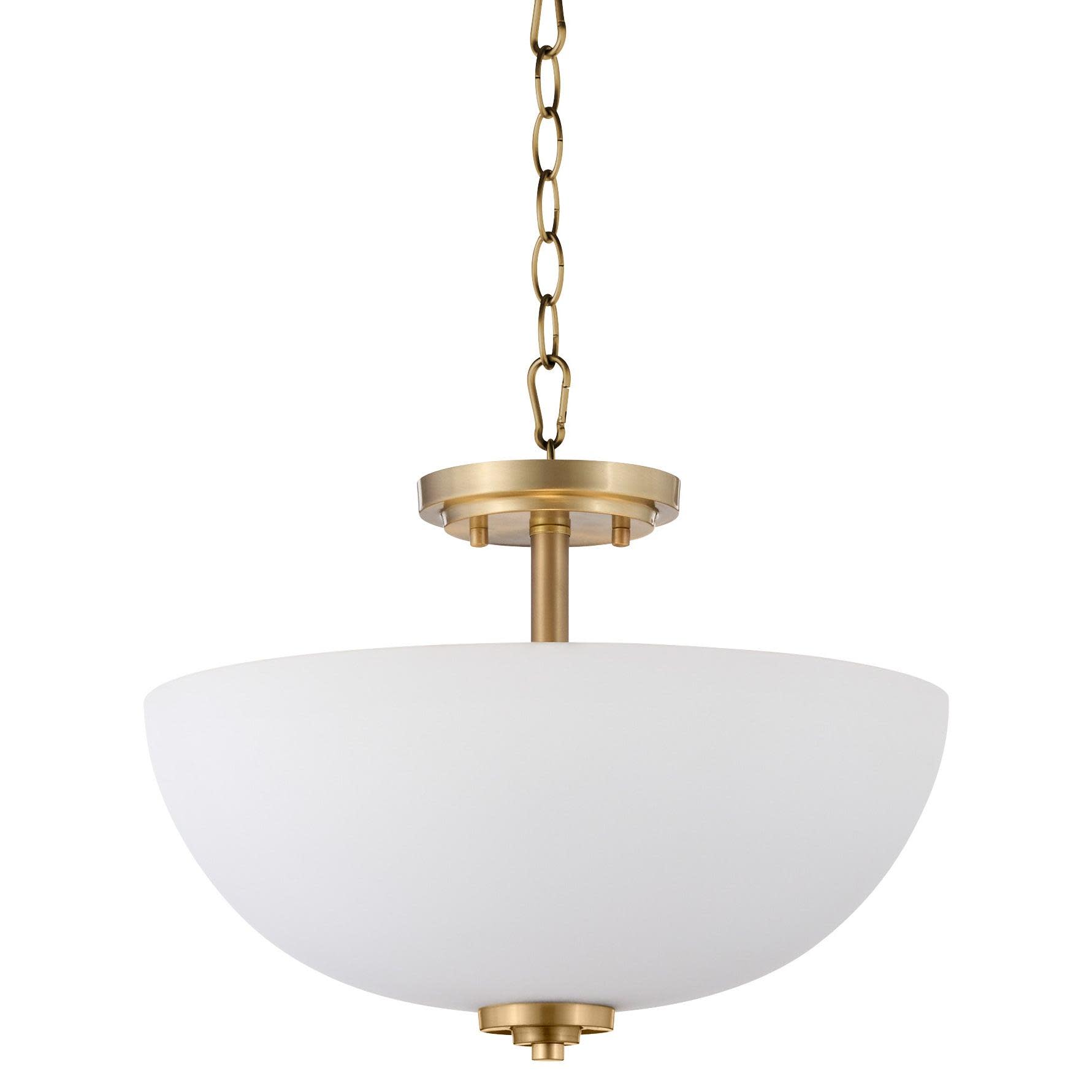 Photos - Chandelier / Lamp Adams Quorum International 2800-15-OPAL  3 Light 15" Wide Pendant Aged Brass Indoor Lighting Pendants 2800-15-180 