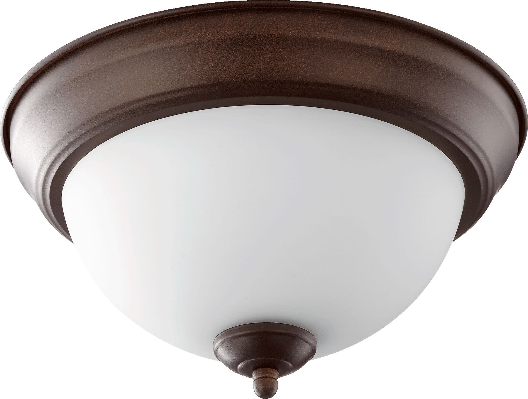 Photos - Chandelier / Lamp Wide Quorum International 3063-11 2 Light 12"  Flush Mount Bowl Ceiling Fixture Oiled Bronze / Satin Opal Indoor Lighting Cei 