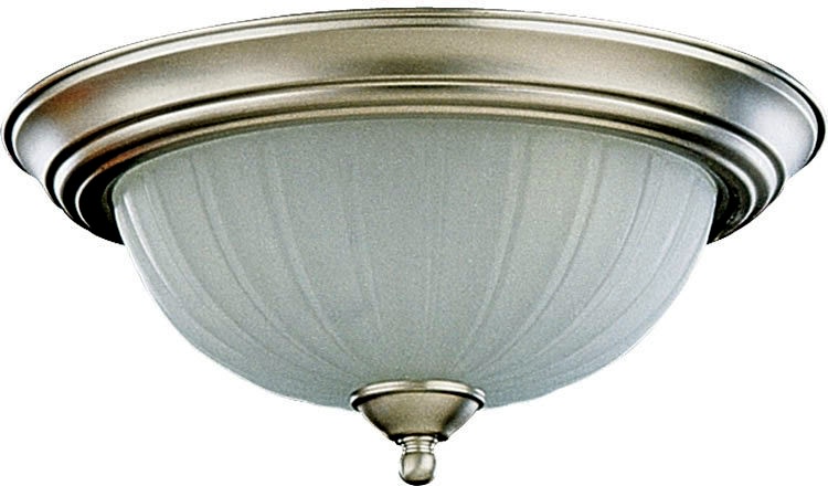 Photos - Chandelier / Lamp FROST Quorum International Q3074-13 2 Light Flushmount Ceiling Fixture with  Frosted Glass Shade Satin Nickel Indoor Lighting 