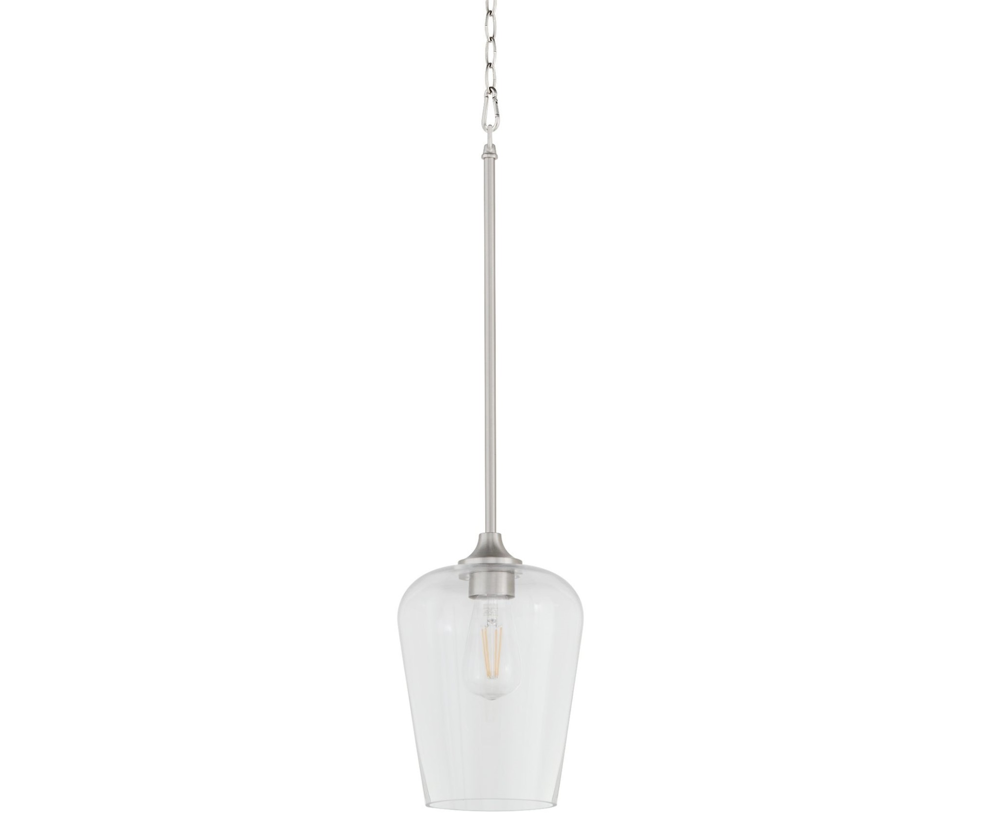 Photos - Chandelier / Lamp Quorum International 3313 Weir 8" Wide Pendant Satin Nickel Indoor Lighting Pendants 3313-65