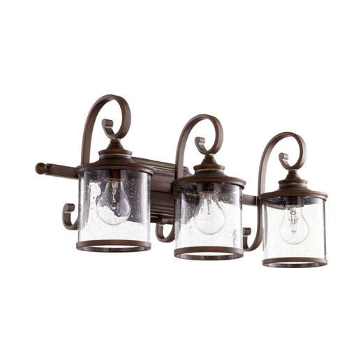 Photos - Chandelier / Lamp Vidrios San Miguel Quorum International 5073-3 San Miguel 3 Light 26-3/4" Wide Bathroom Vanity Light Vintage Copper Indoor Lighting Bathroom Fi 