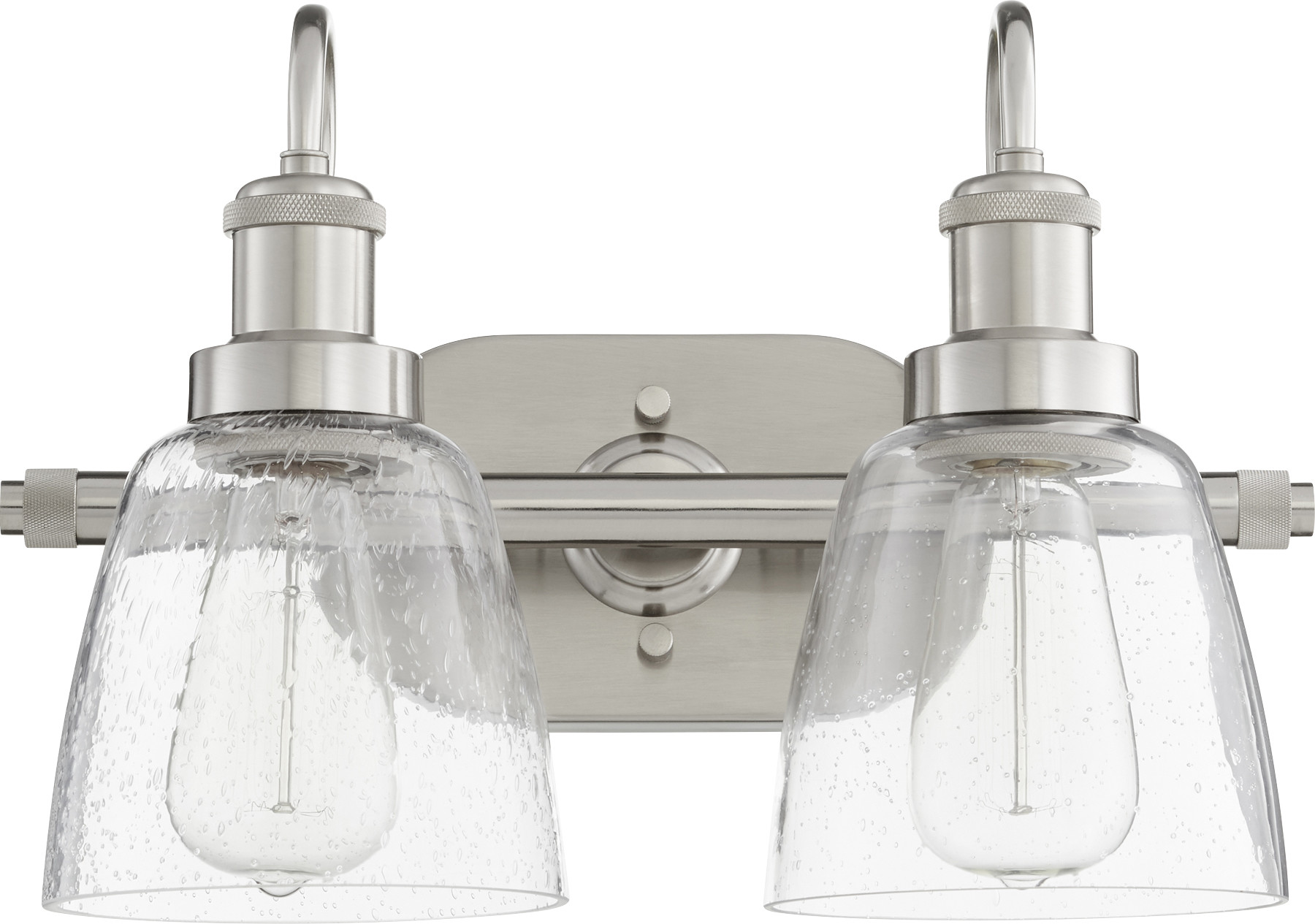 Photos - Chandelier / Lamp FORT Quorum International 508-2  Worth 2 Light 18" Wide Vanity Light Satin Nickel Indoor Lighting Bathroom Fixtures Vanity Li 