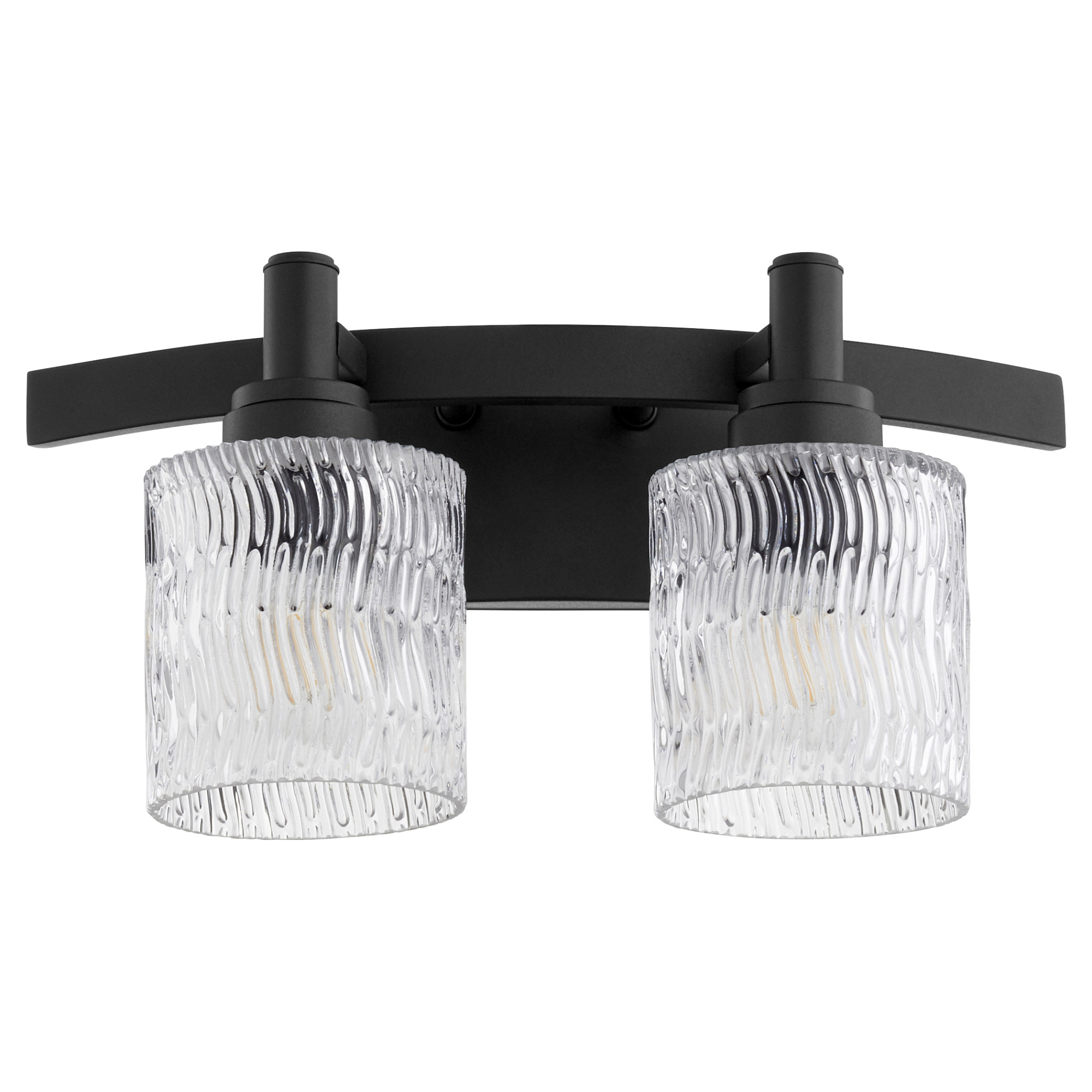 Photos - Chandelier / Lamp Wide Quorum International 5184-2 Stadium 2 Light 16"  Bathroom Vanity Light Noir Indoor Lighting Bathroom Fixtures Vanity Lig 