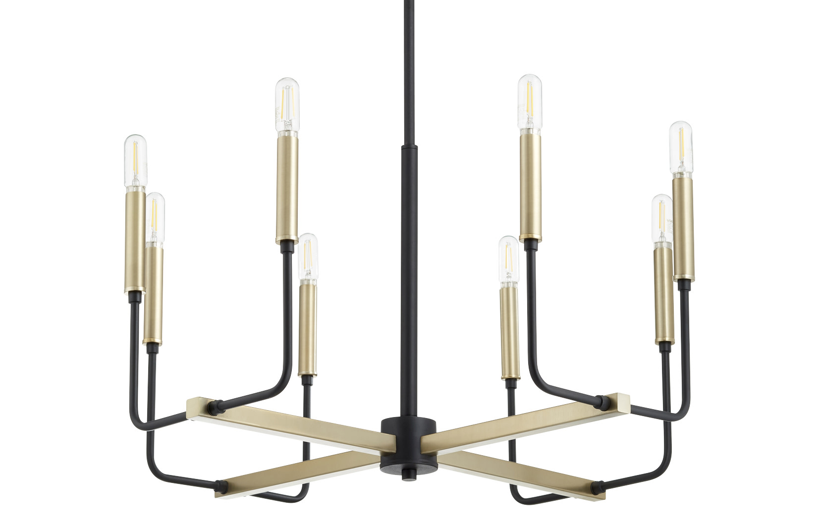 Photos - Chandelier / Lamp Wide Quorum International 631-8 Lacy 8 Light 24"  Chandelier Noir / Aged Brass Indoor Lighting Chandeliers 631-8-6980 