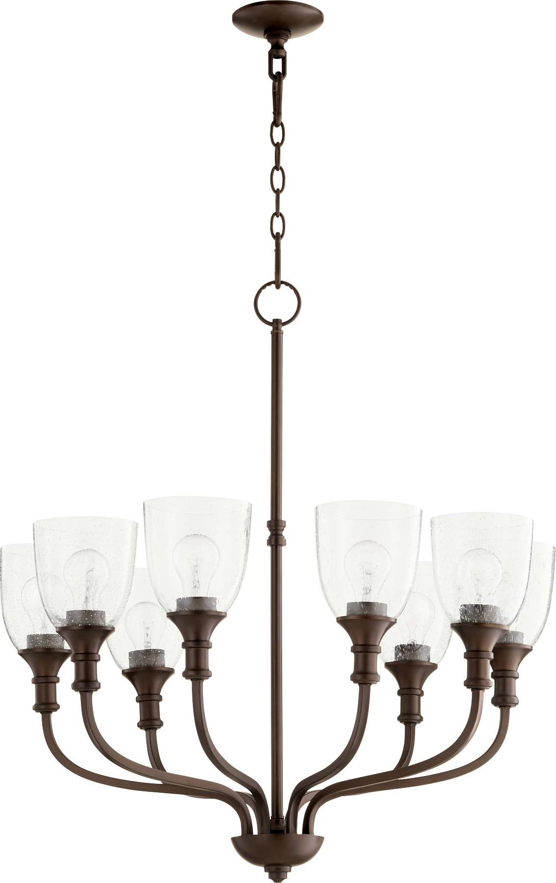 Photos - Chandelier / Lamp Richmond Quorum International 6811-8-1  8 Light 31" Wide Chandelier with Clear Seeded Shade Oiled Bronze / Clear Seeded Indoo 
