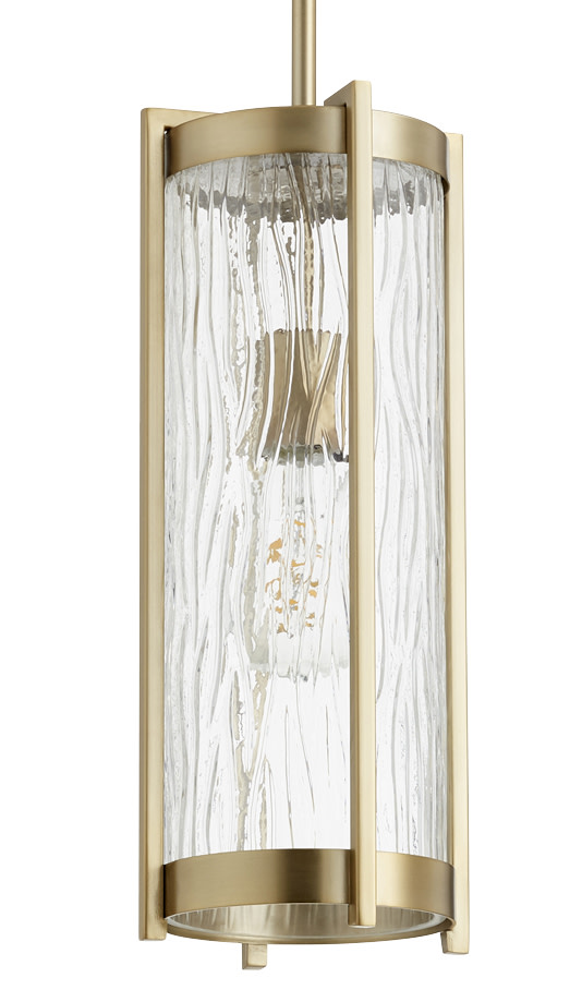 Photos - Chandelier / Lamp Quorum International 809 15" Tall Mini Pendant Aged Brass Indoor Lighting Pendants 809-80