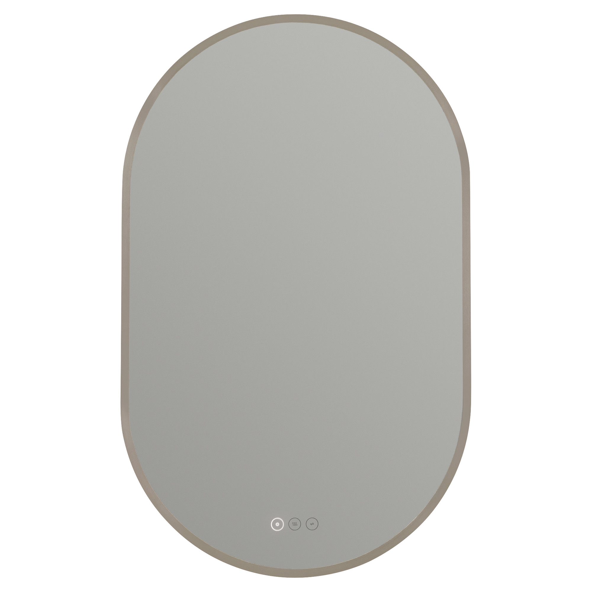 Quorum International 95-2032 Pildora 20"W x 32"H Oval Flat Steel Framed Wall Mounted Bathroom Mirror with LED Lighting Satin Nickel Home Decor Mirrors