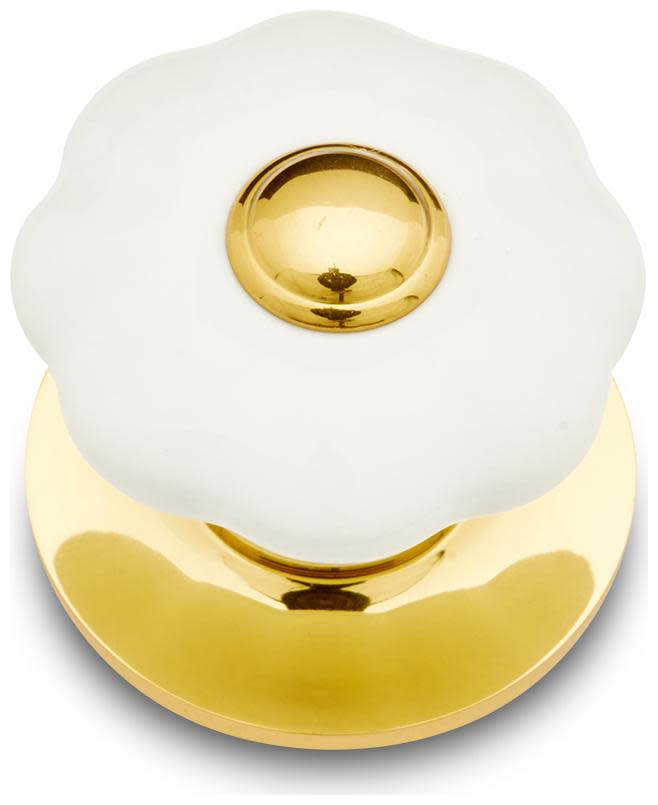 Photos - Furniture Hardware Classic RK International CK-31-FLOWER Porcelain 1-1/4"  Flower Floral Mushroom Cabinet / Drawer / Furniture Knob with Backpla 
