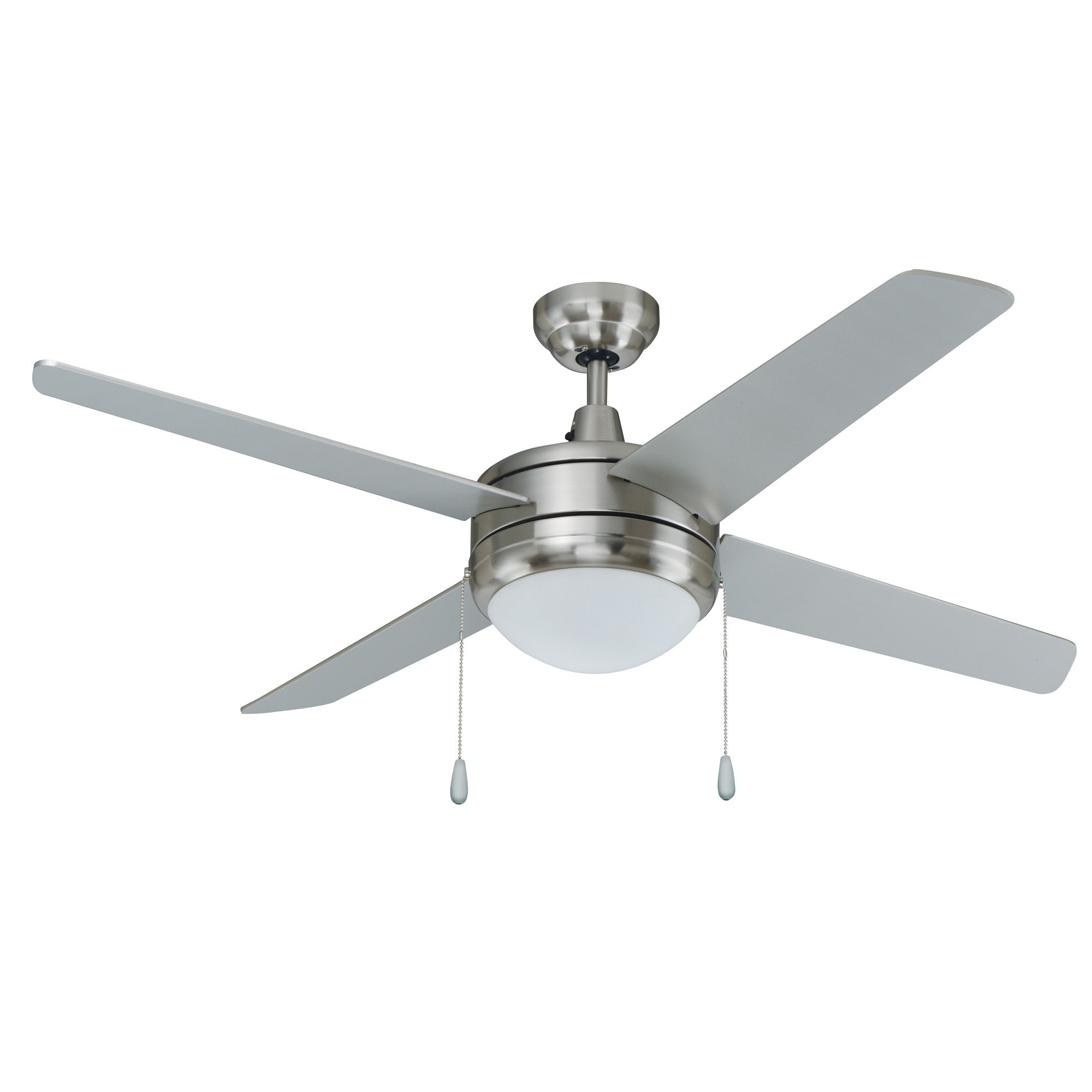 Photos - Fan A&D RP Lighting and  Europa Europa 50" 4 Blade Indoor Ceiling Fan with LED Bulbs Included Brushed Nickel / Brushed Nickel Fa 