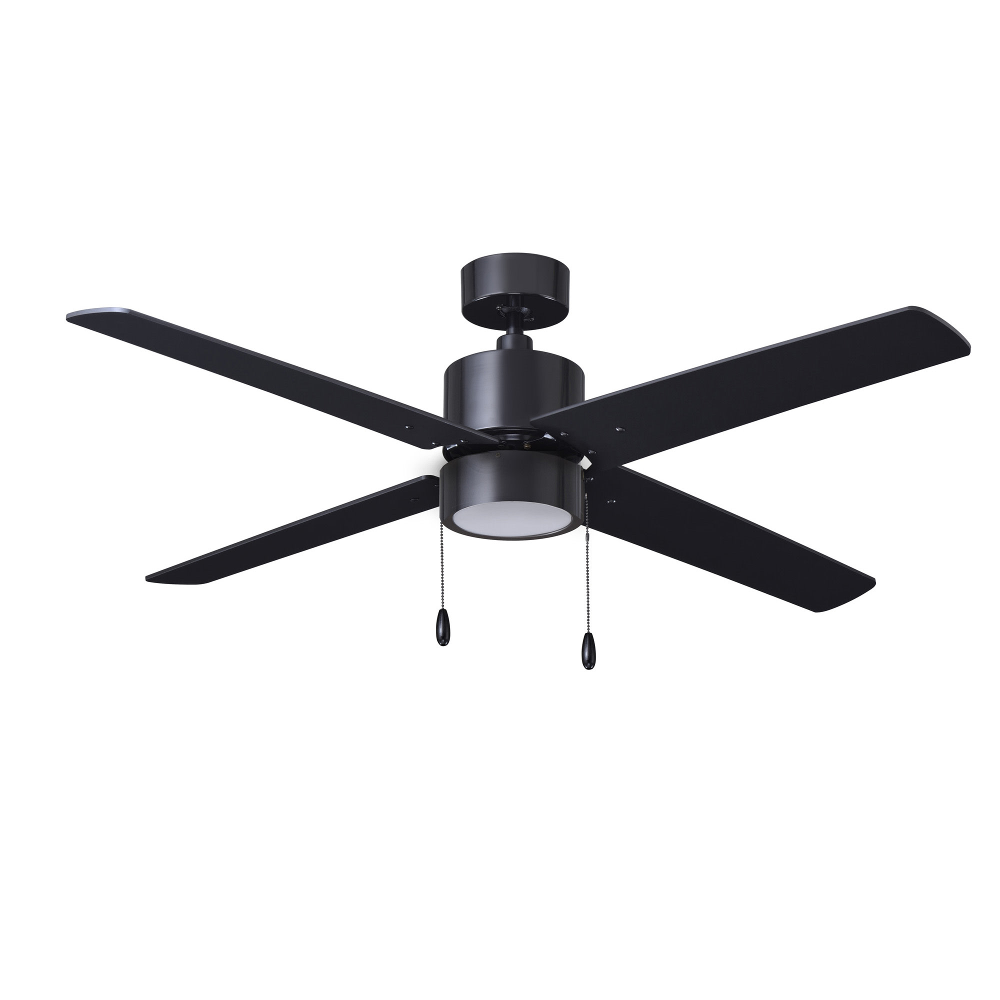 Photos - Fan A&D RP Lighting and  Aldea LED Aldea 52" 4 Blade Indoor Ceiling Fan with Integrated LED Light Kit Matte Black / Matte Black 