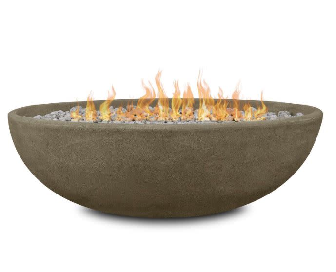 Real Flame 590LP Riverside 48" Wide 50000 BTU Outdoor Fire Pit Glacier Gray Outdoor Heating Fire Pits Bowl Fire Pits