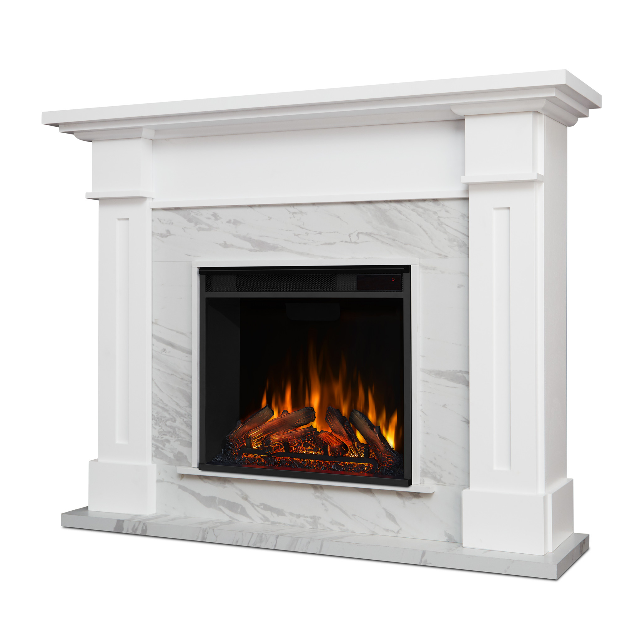 Photos - Electric Fireplace RealFlame Real Flame 6030E Kipling 4780 BTU / 1500W 53 Inch Wide Free Standing Electric Mantel Fireplace with Remote Control White / F