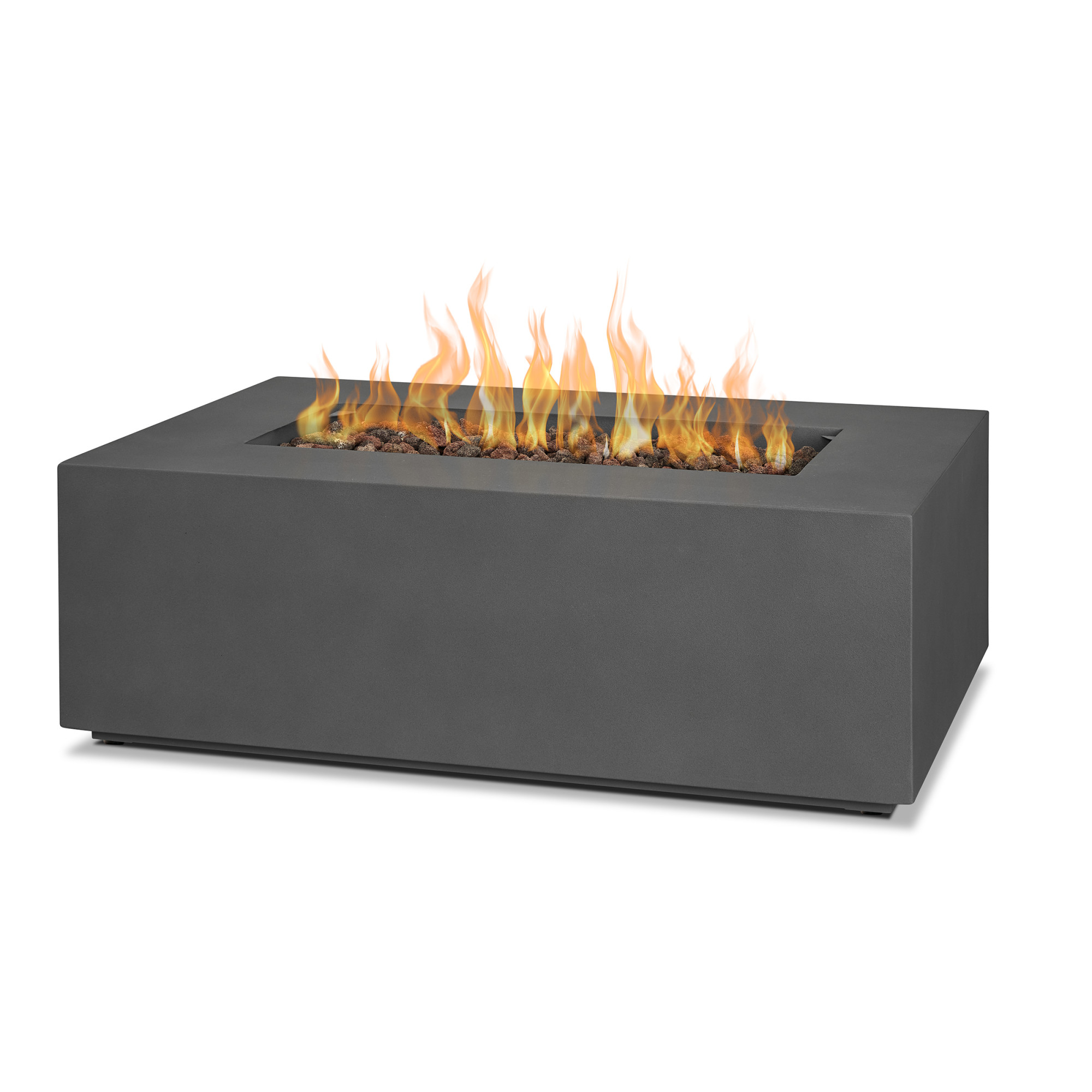 Real Flame C9811LP Aegean 26 Inch Wide 50000 BTU Free Standing Liquid Propane Rectangular Fire Table Weathered Slate Outdoor Heating Fire Pits Table