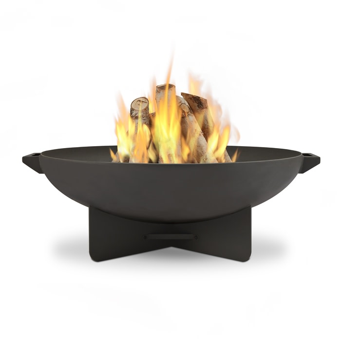 Real Flame 958 34 Inch Wide Portable Wood Burning Round Bowl Fire Pit Grey Outdoor Heating Fire Pits Bowl Fire Pits