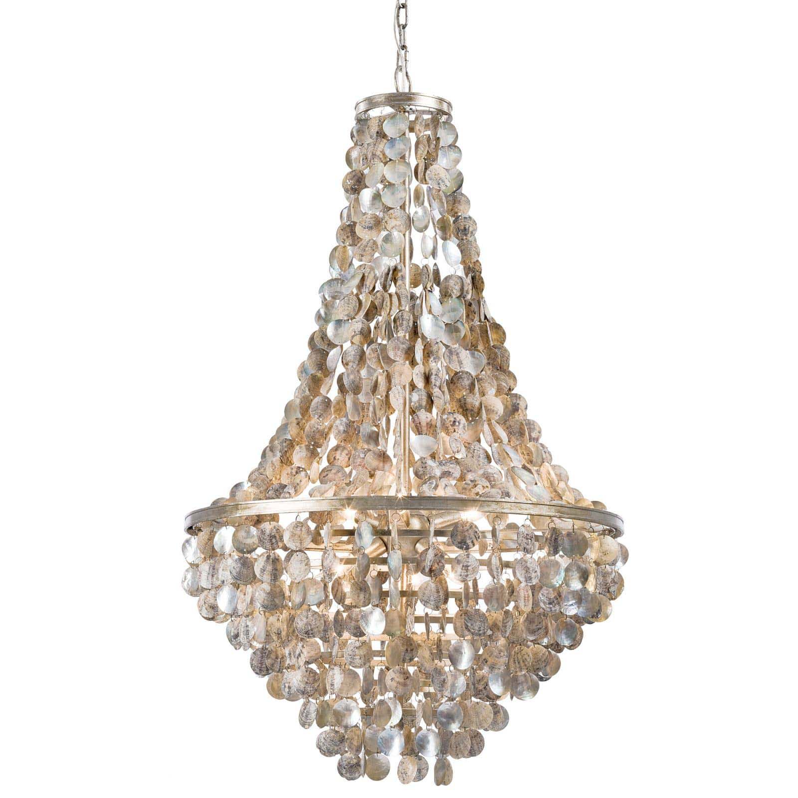 Photos - Chandelier / Lamp Regina Andrew 16-1043 Capri 6 Light 26" Wide Empire Chandelier Ambered Silver Leaf Indoor Lighting Chandeliers