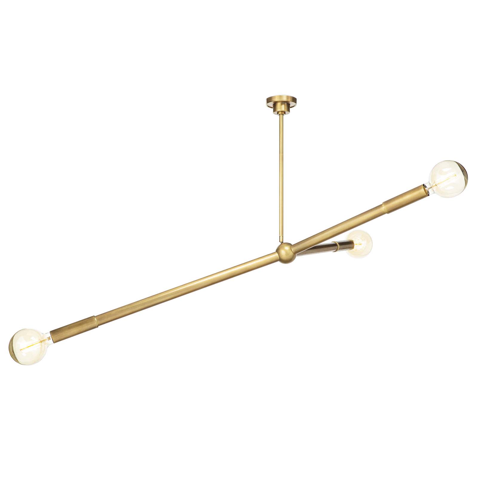 Photos - Chandelier / Lamp Talon Regina Andrew 16-1337 3 Light 52" Wide Linear Chandelier Natural Brass Indoor Lighting Chandeliers 16-1337NB