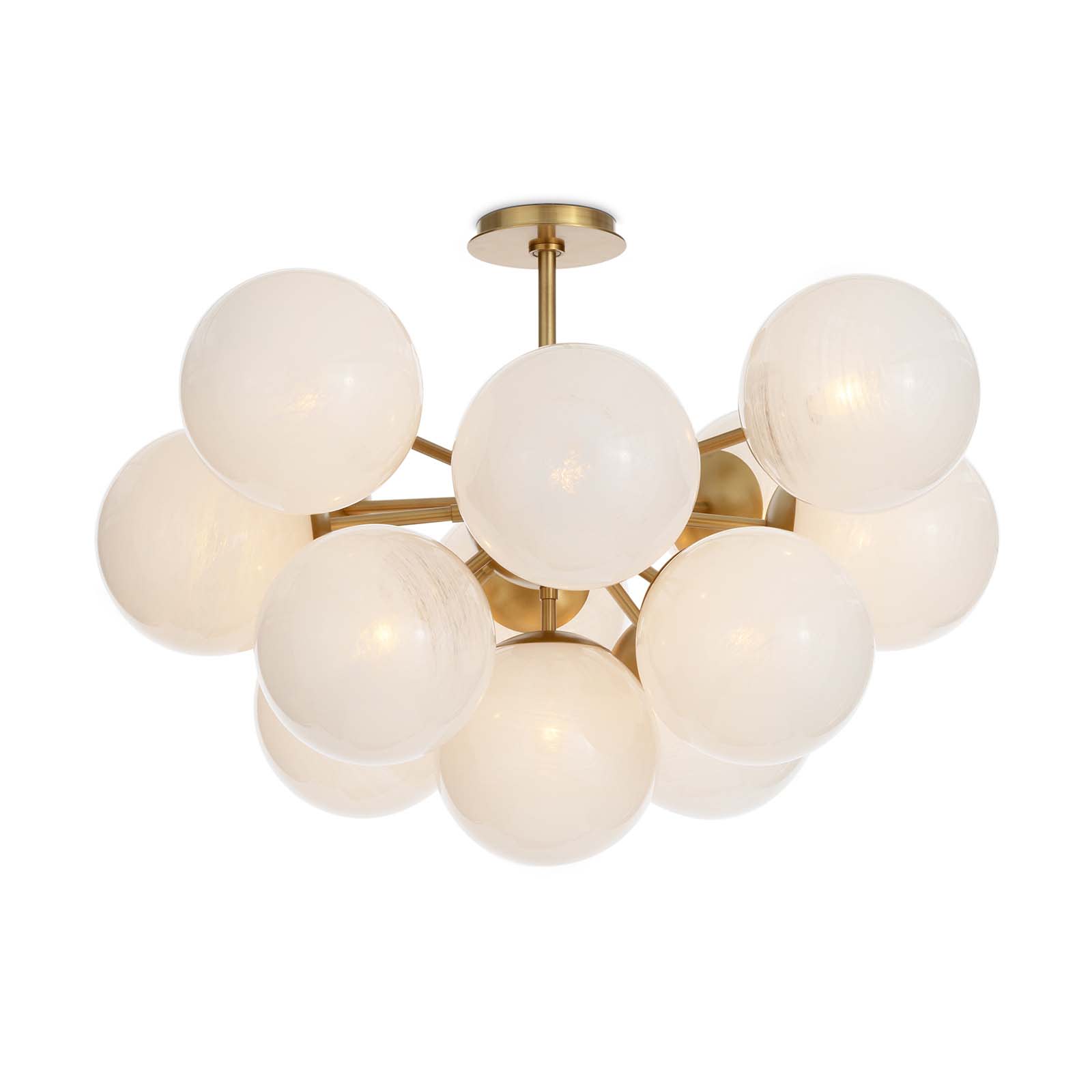 Photos - Chandelier / Lamp Regina Andrew 16-1475-SRL Shine 13 Light 34" Wide Semi-flush Ceiling Fixture Natural Brass Indoor Lighting Ceiling Fixtures