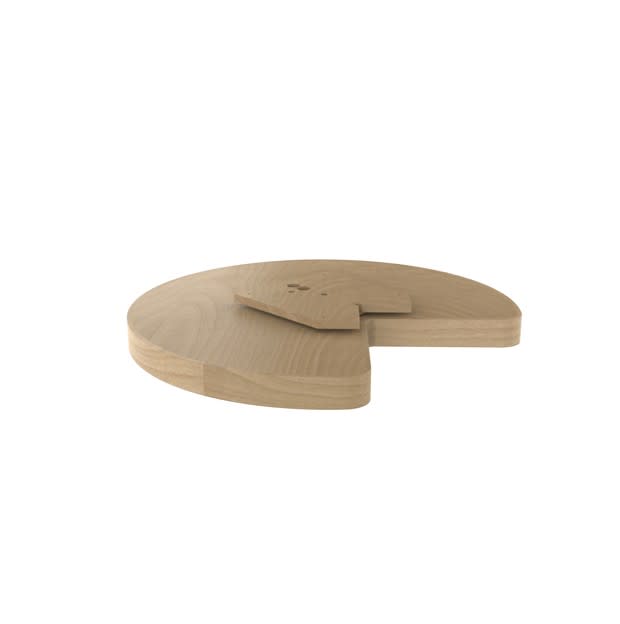 Photos - Wall Shelf Daisy Rev-A-Shelf LD-4BW-401-28SBS-1 Lazy  Banded Wood Single 28" Kidney Shaped Lazy Susan with Swivel Bearing Base for Corne 