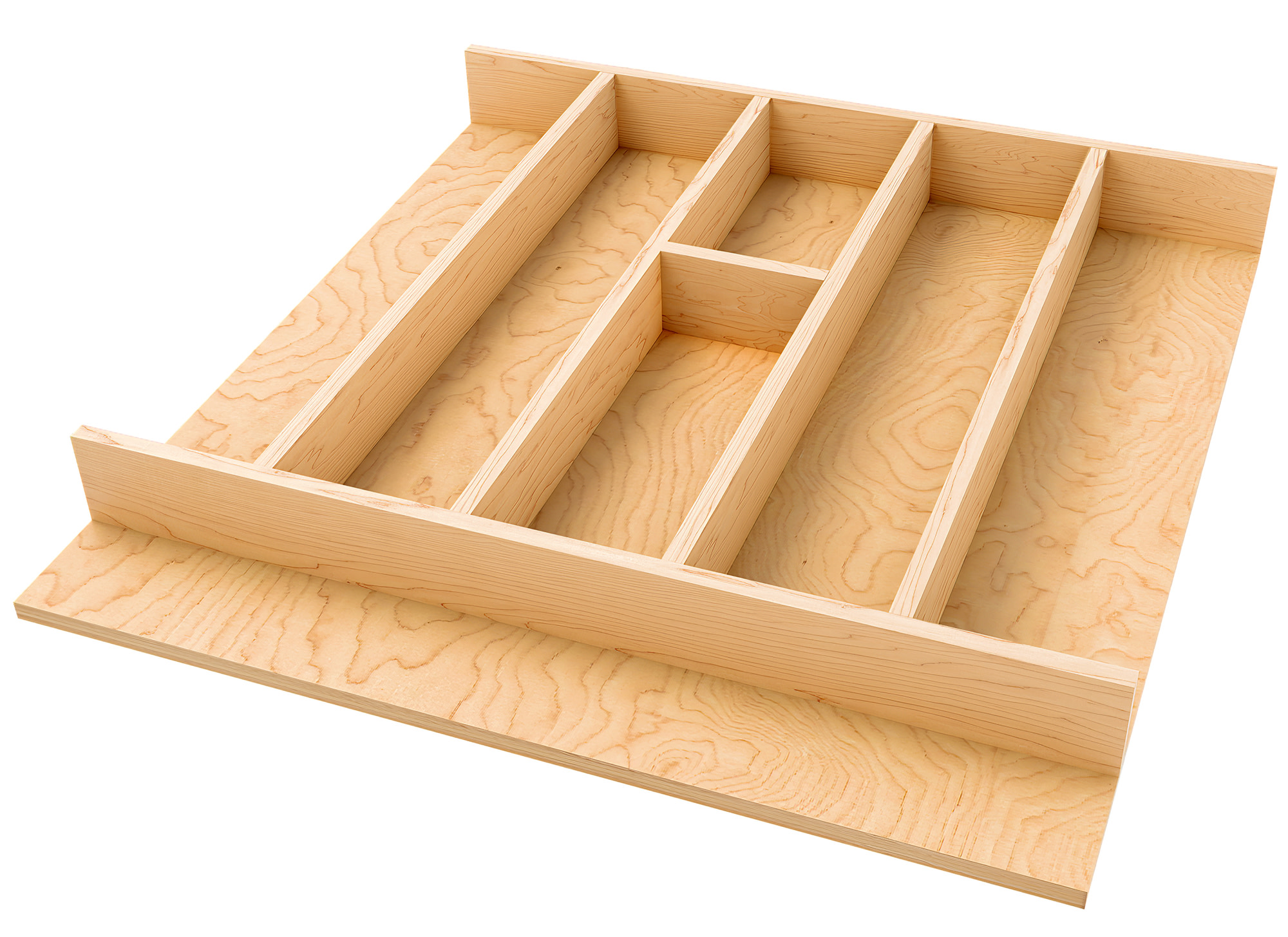 Rev-A-Shelf 4WUT-24SH-1 Wood Classics 19-1/4" x 19-1/2" Right Size Shallow Drawer Utensil Drawer Organizer Drop In Insert Natural Maple Storage and