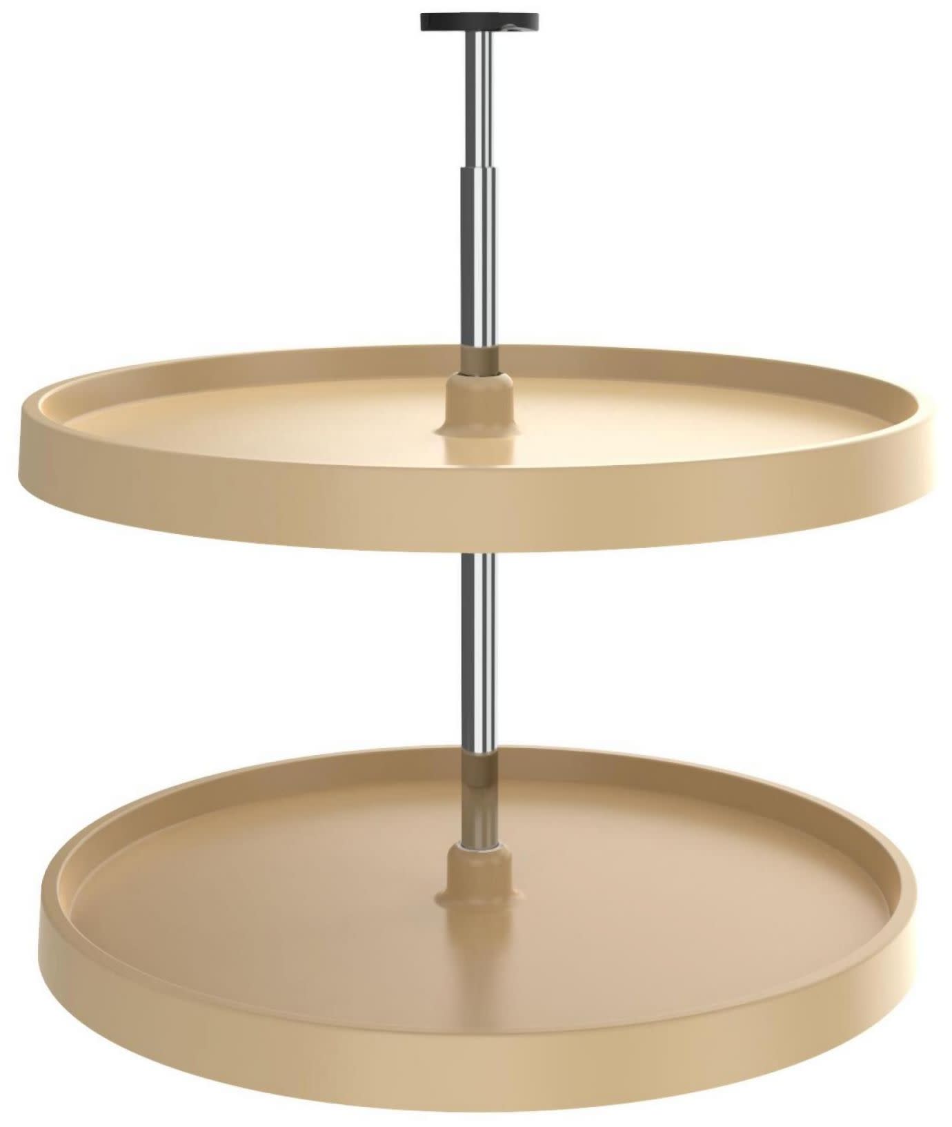 Rev-A-Shelf 3072-24-52 Value Line Polymer 24" Full Circle 2 Tier Lazy Susan with 26-31" Adjustable Pole for Base Cabinets - 114lb Total Capacity